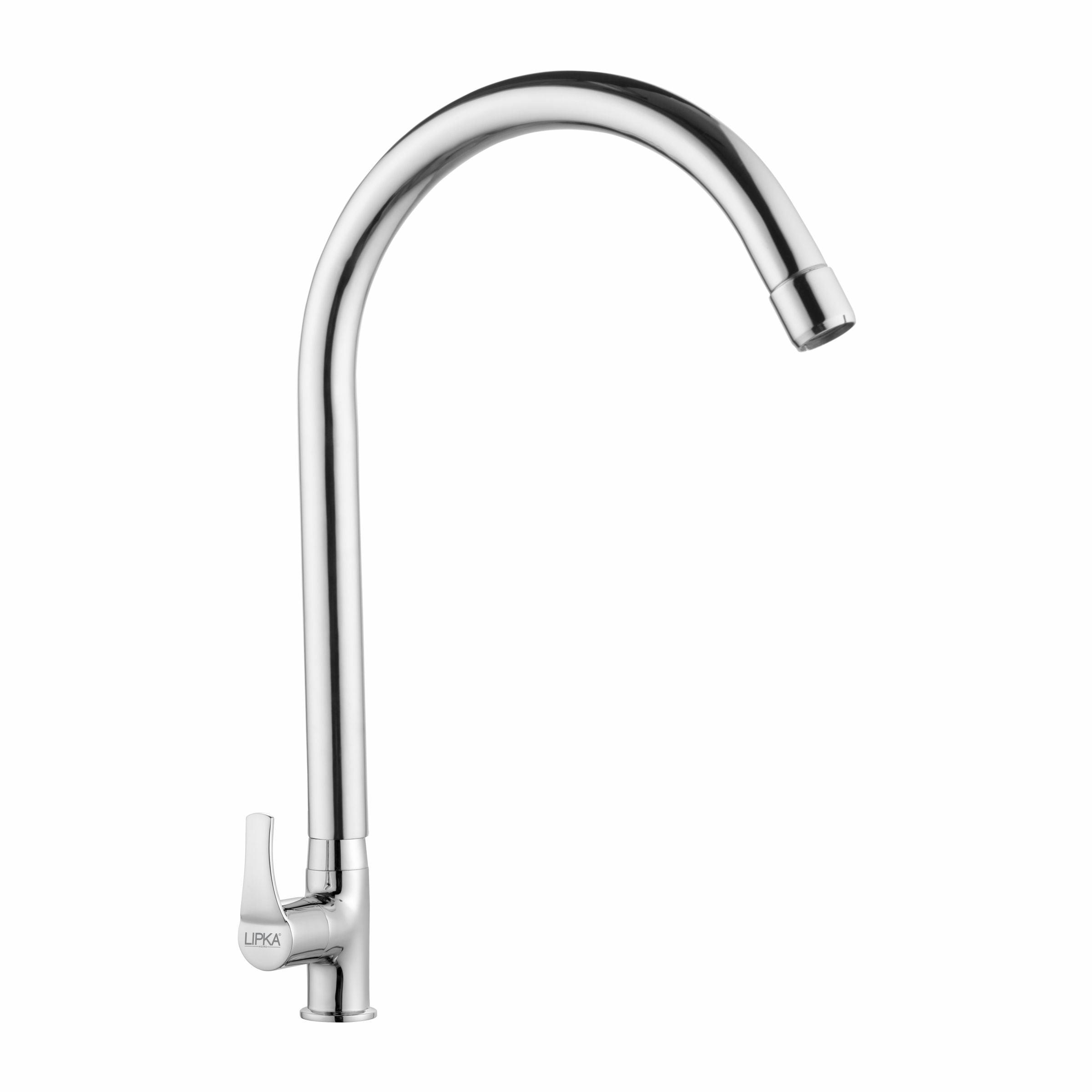 Coral Swan Neck Brass Faucet with Round Swivel Spout (20 Inches) - LIPKA - Lipka Home
