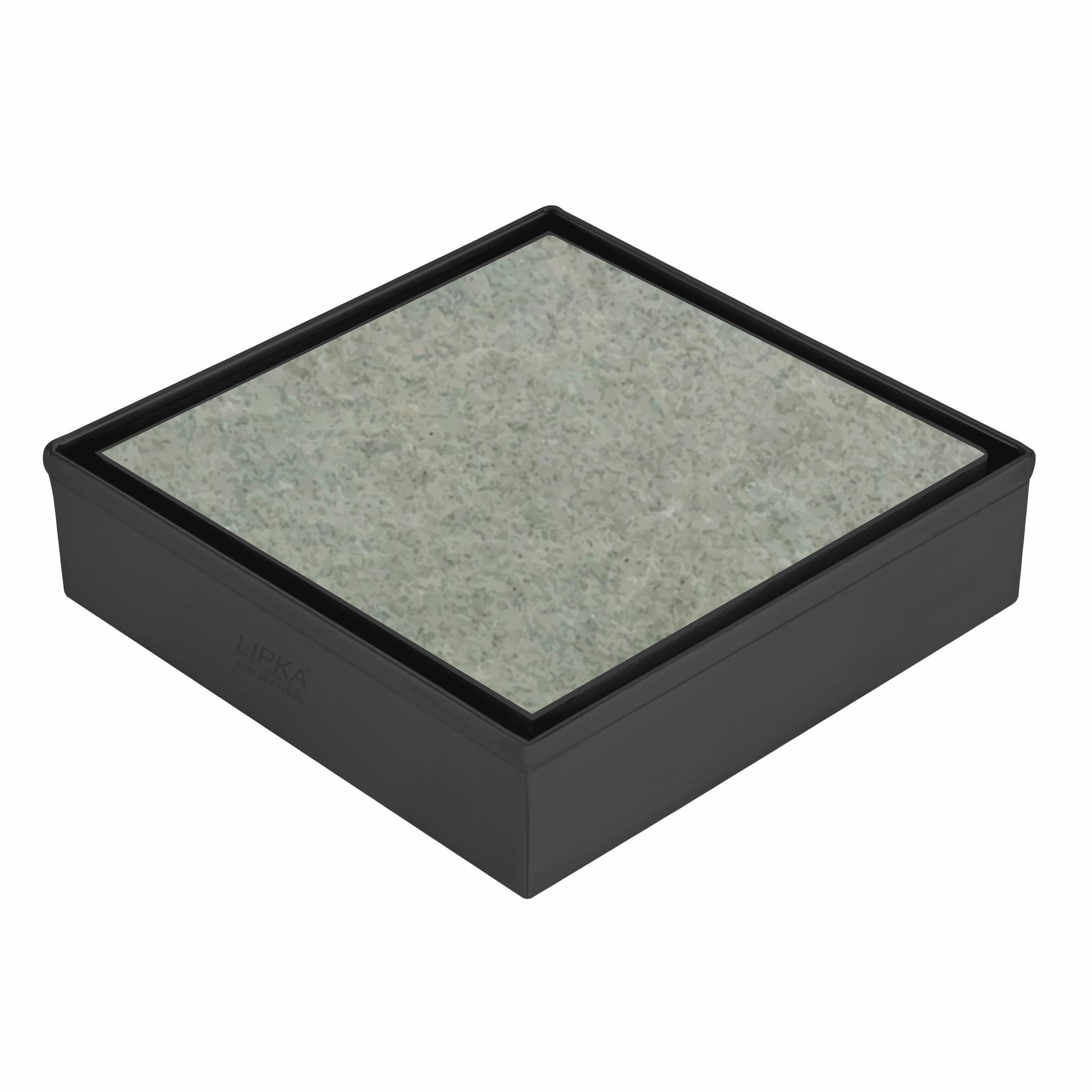 Tile Insert Square Floor Drain - Black (5 x 5 Inches)  