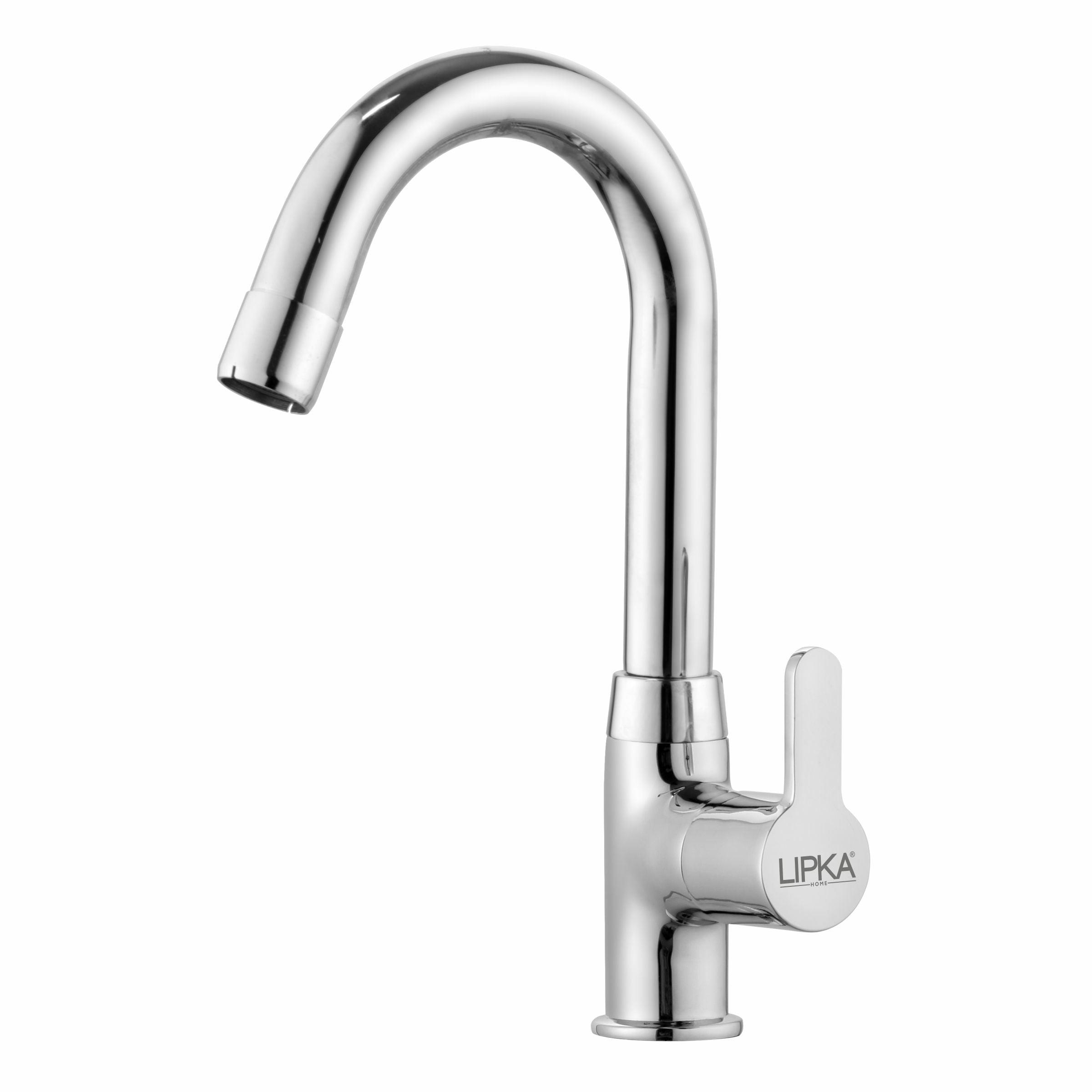 Fusion Swan Neck Brass Faucet with Round Swivel Spout (12 Inches) - LIPKA - Lipka Home