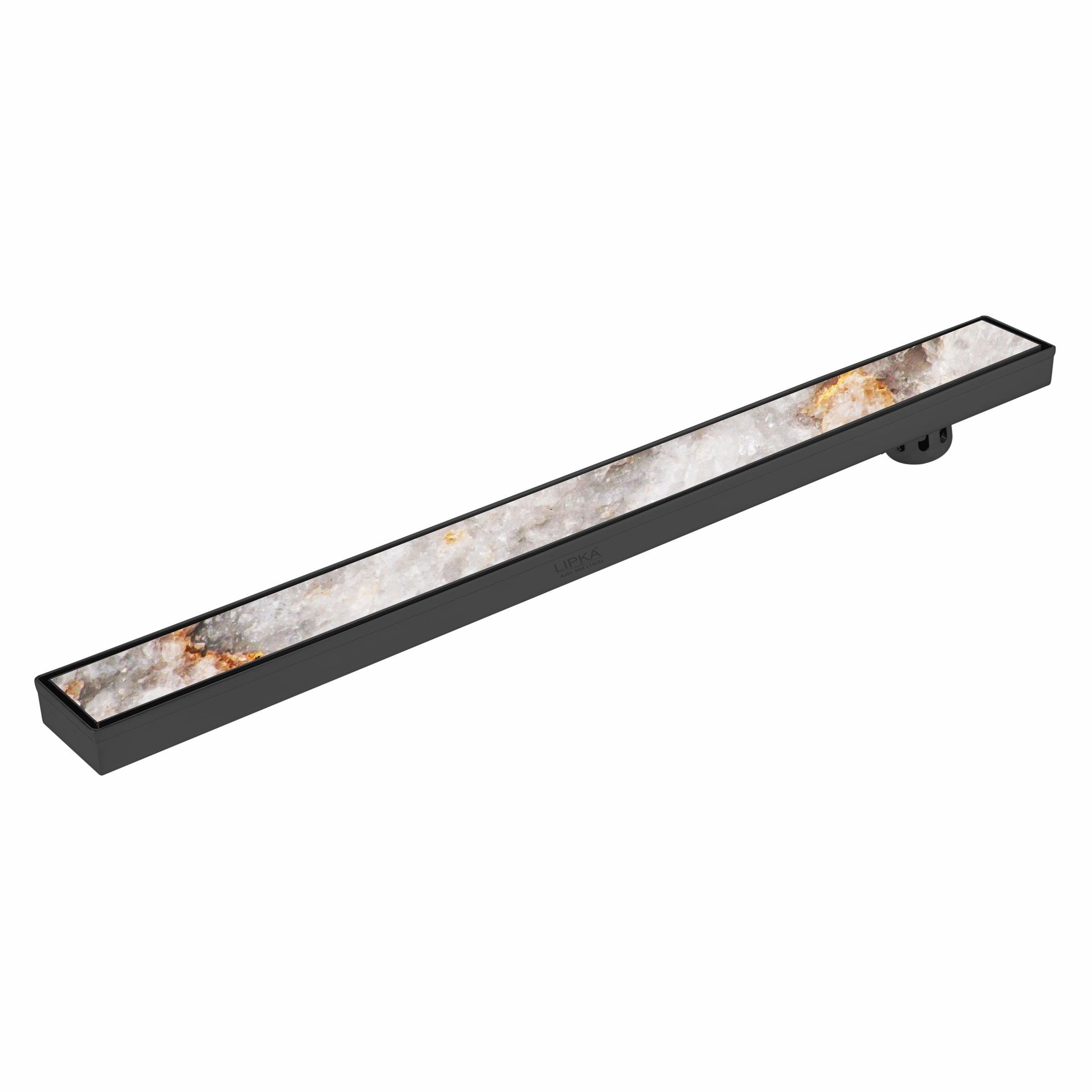 Tile Insert Shower Drain Channel - Black (48 x 3 Inches)