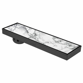Marble Insert Shower Drain Channel - Black (32 x 5 Inches) - LIPKA - Lipka Home