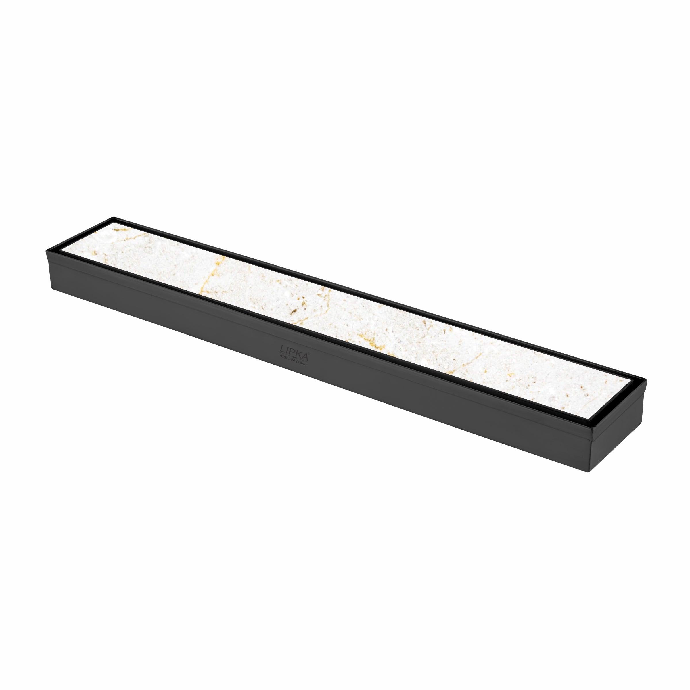 Tile Insert Shower Drain Channel - Black (24 x 2 Inches)