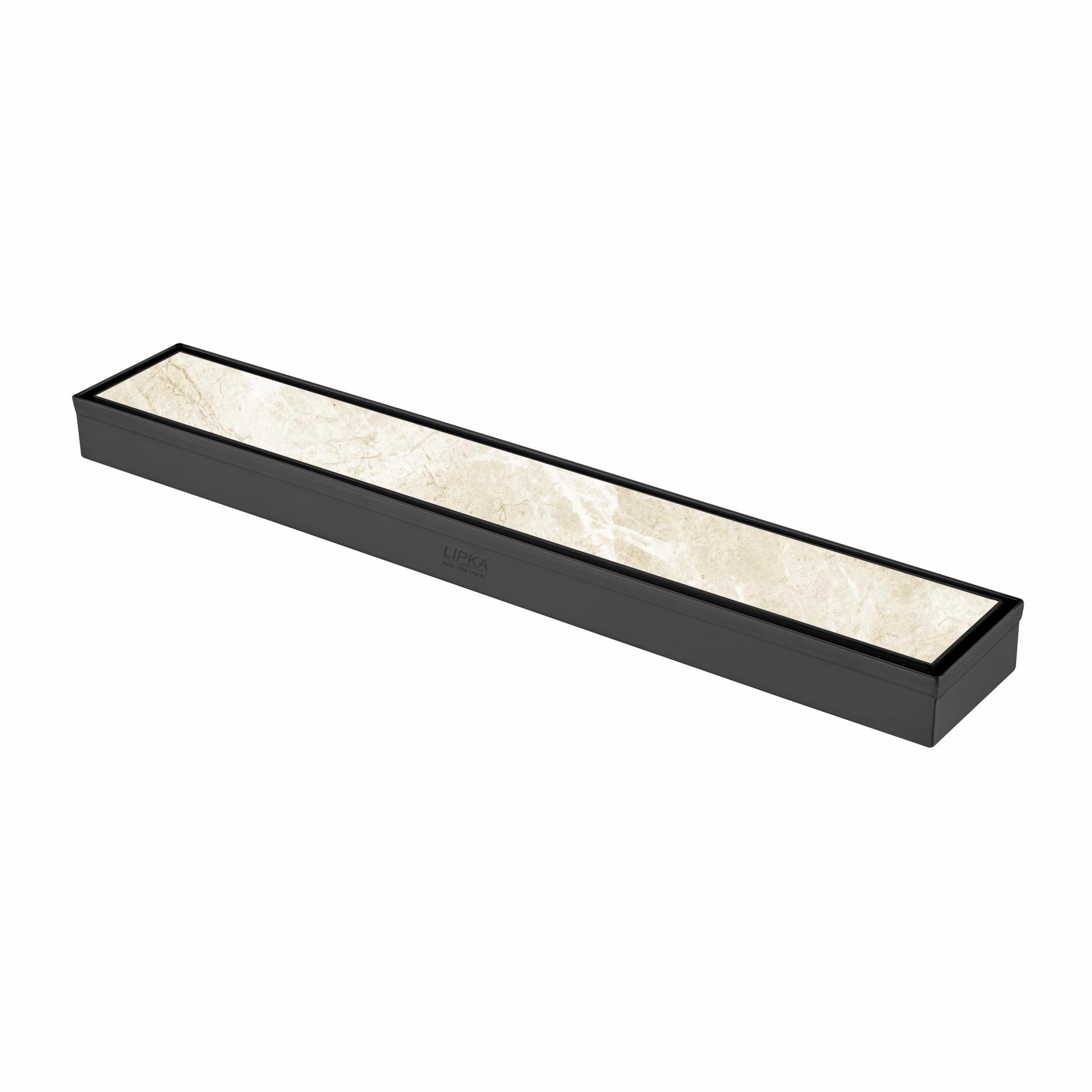Tile Insert Shower Drain Channel - Black (12 x 2 Inches)