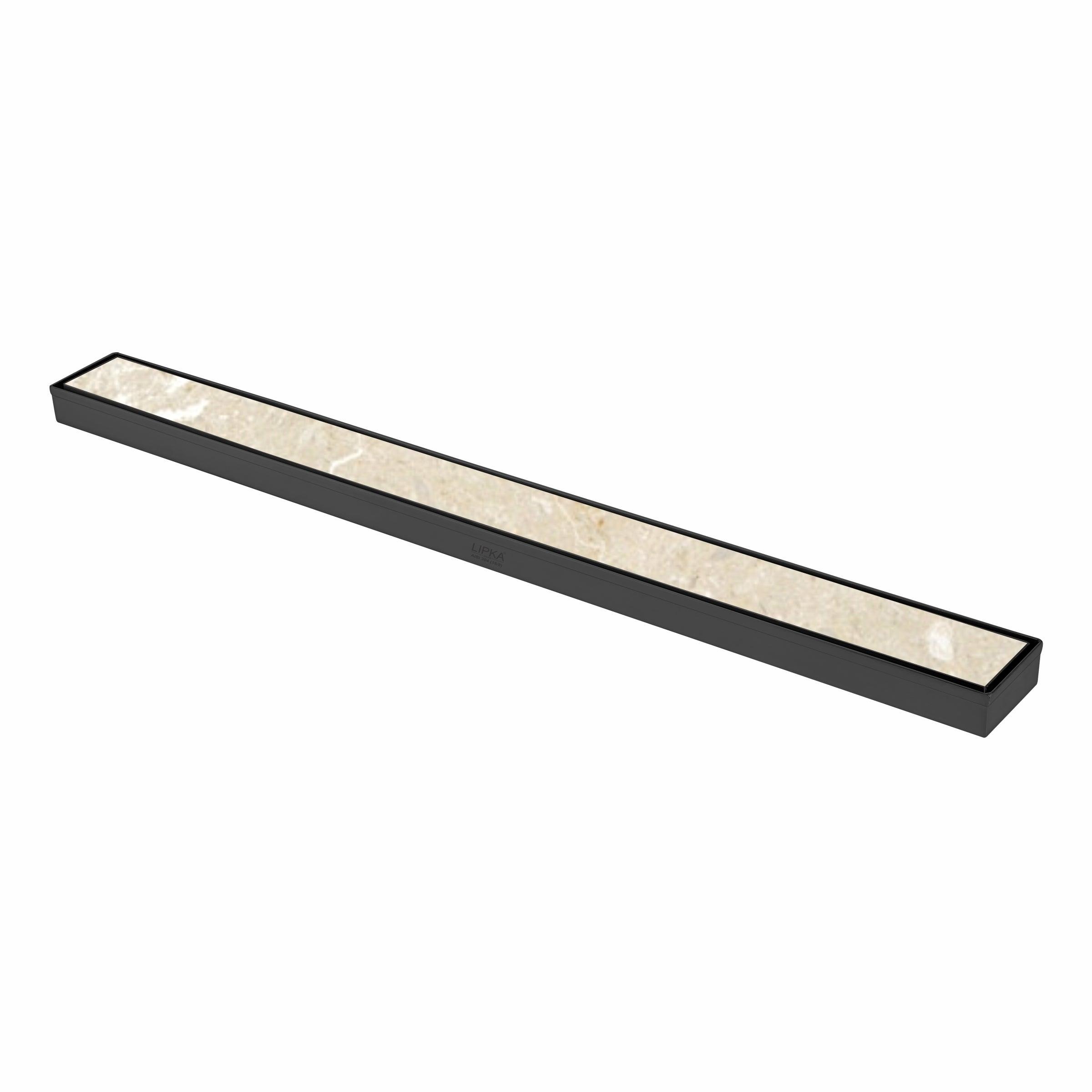 Tile Insert Shower Drain Channel - Black (36 x 2 Inches)