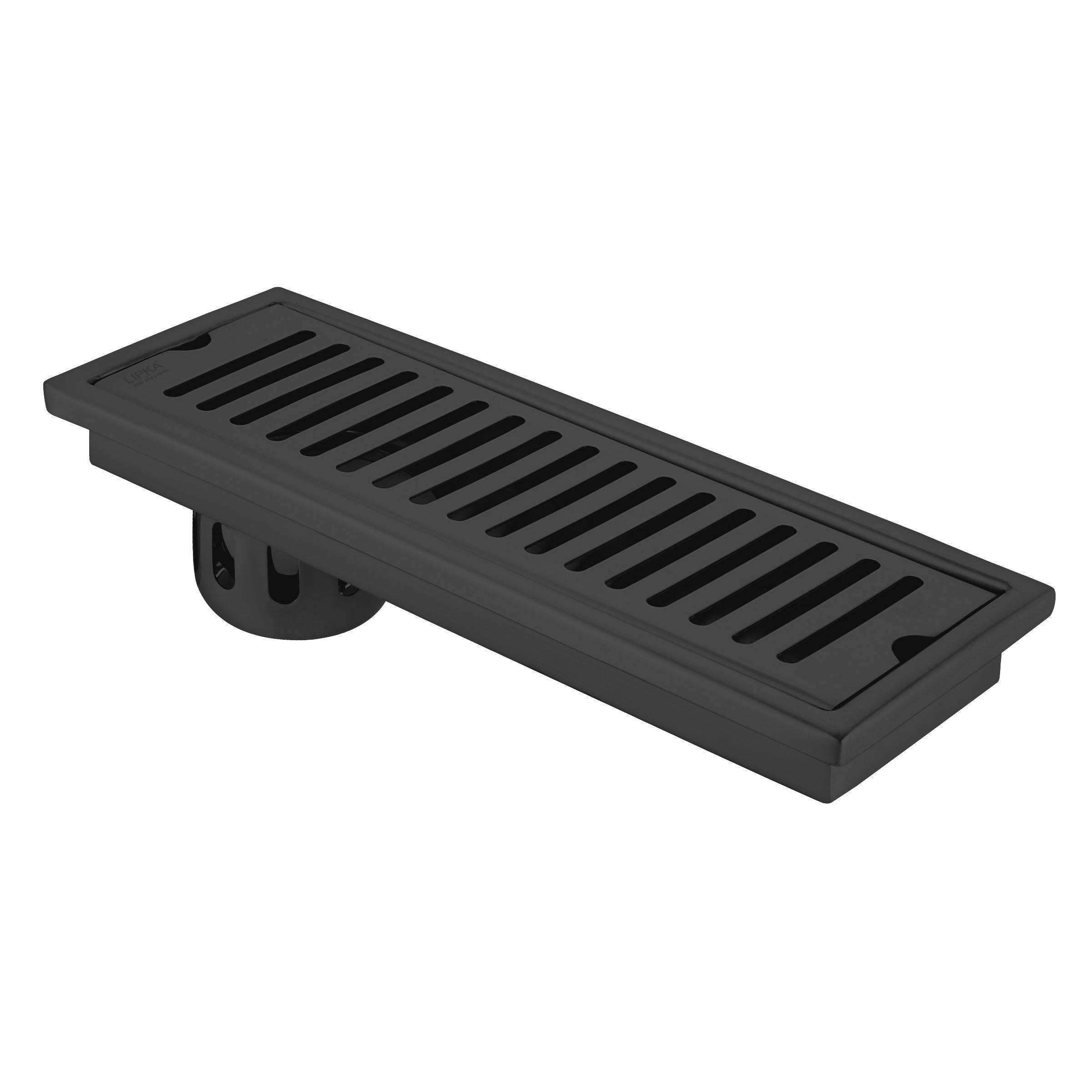 Vertical Shower Drain Channel - Black (24 x 5 Inches)