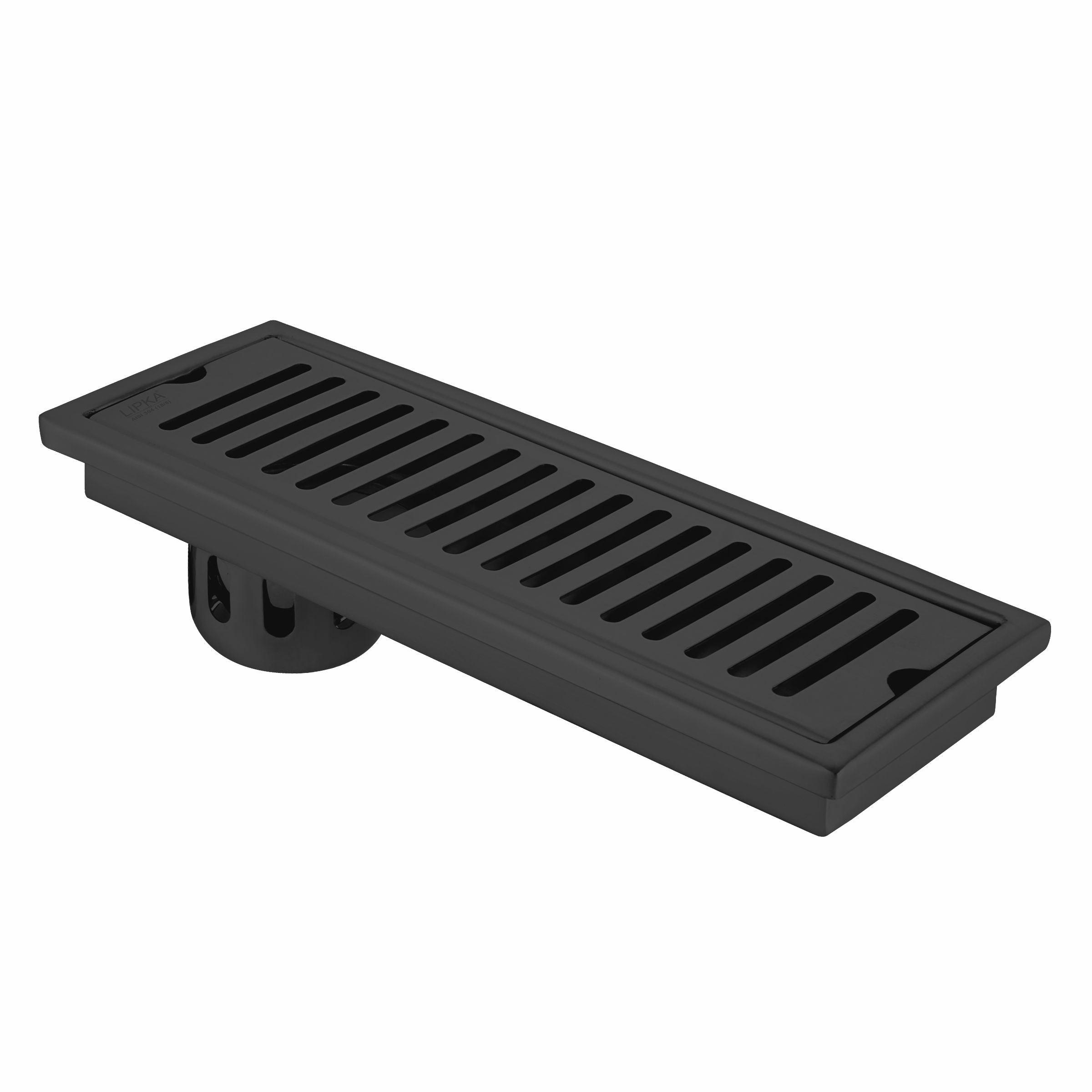 Vertical Shower Drain Channel - Black (18 x 4 Inches)\