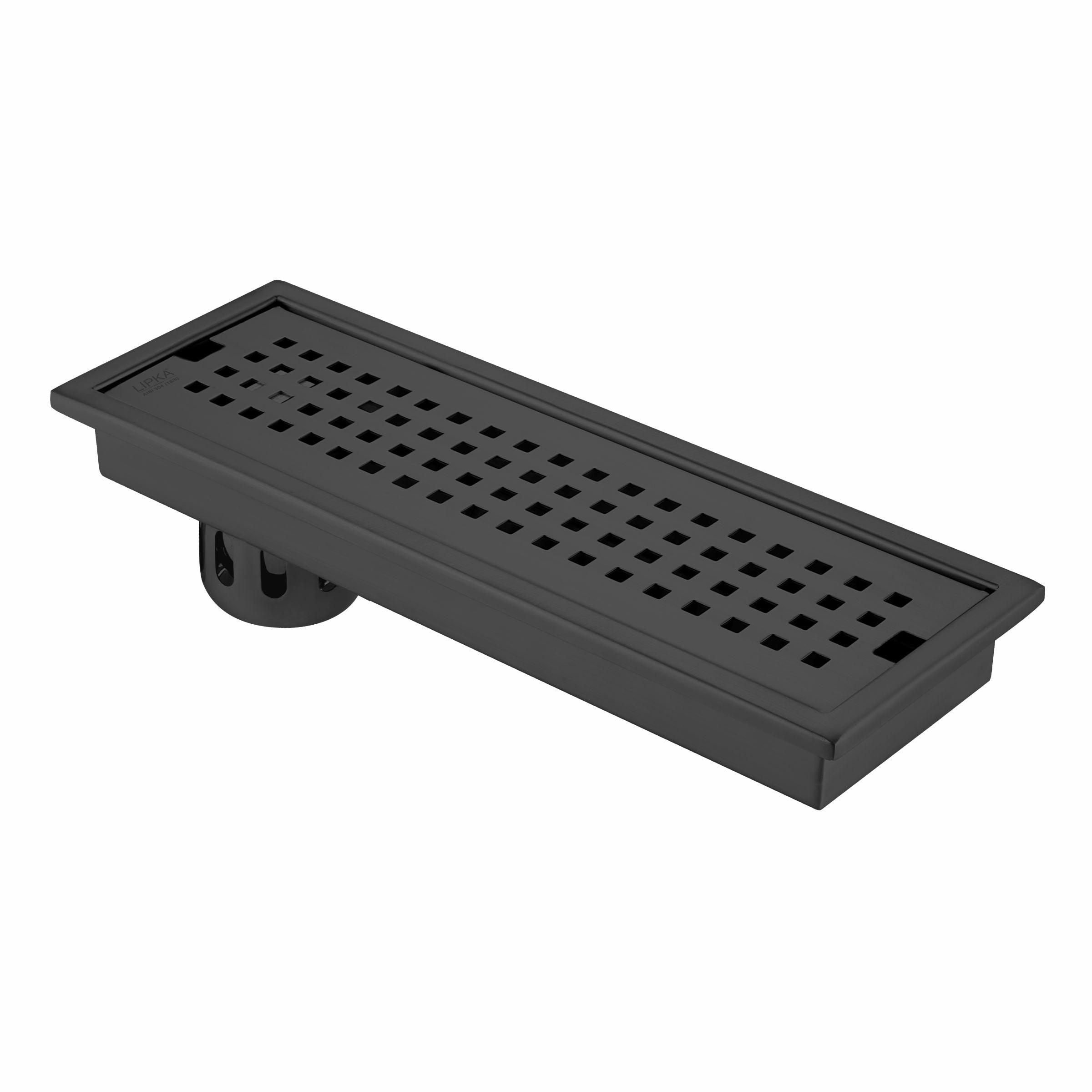 Palo Shower Drain Channel - Black (12 x 5 Inches)