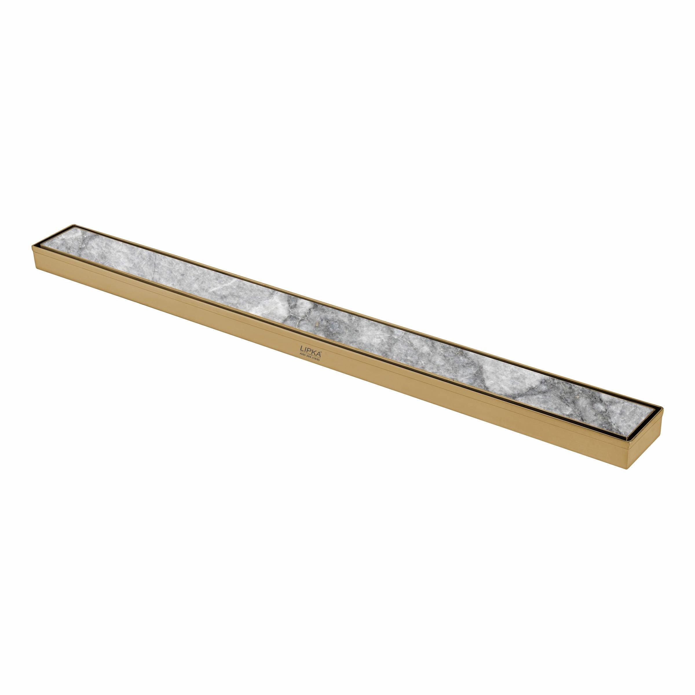 Marble Insert Shower Drain Channel - Yellow Gold (32 x 2 Inches)