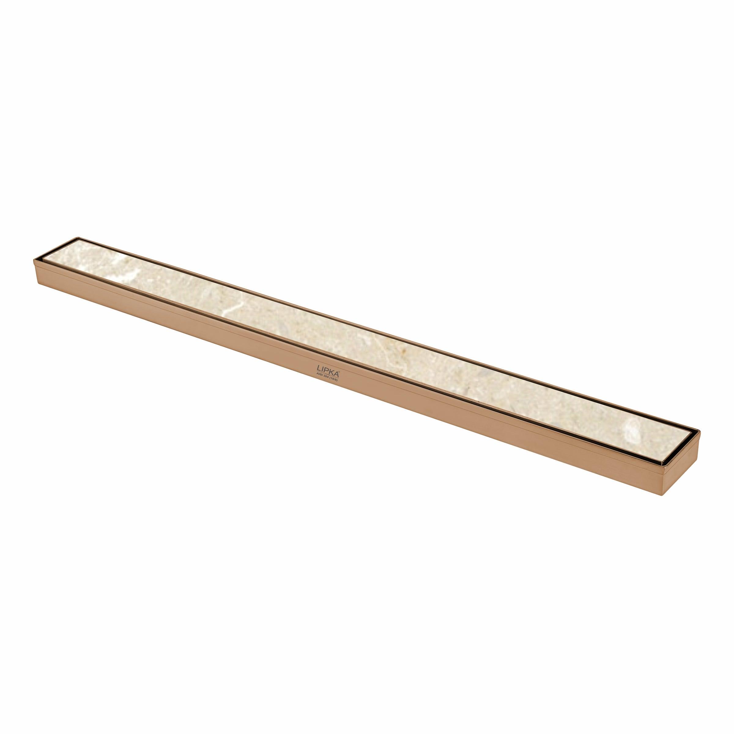 Tile Insert Shower Drain Channel - Yellow Gold (36 x 2 Inches)