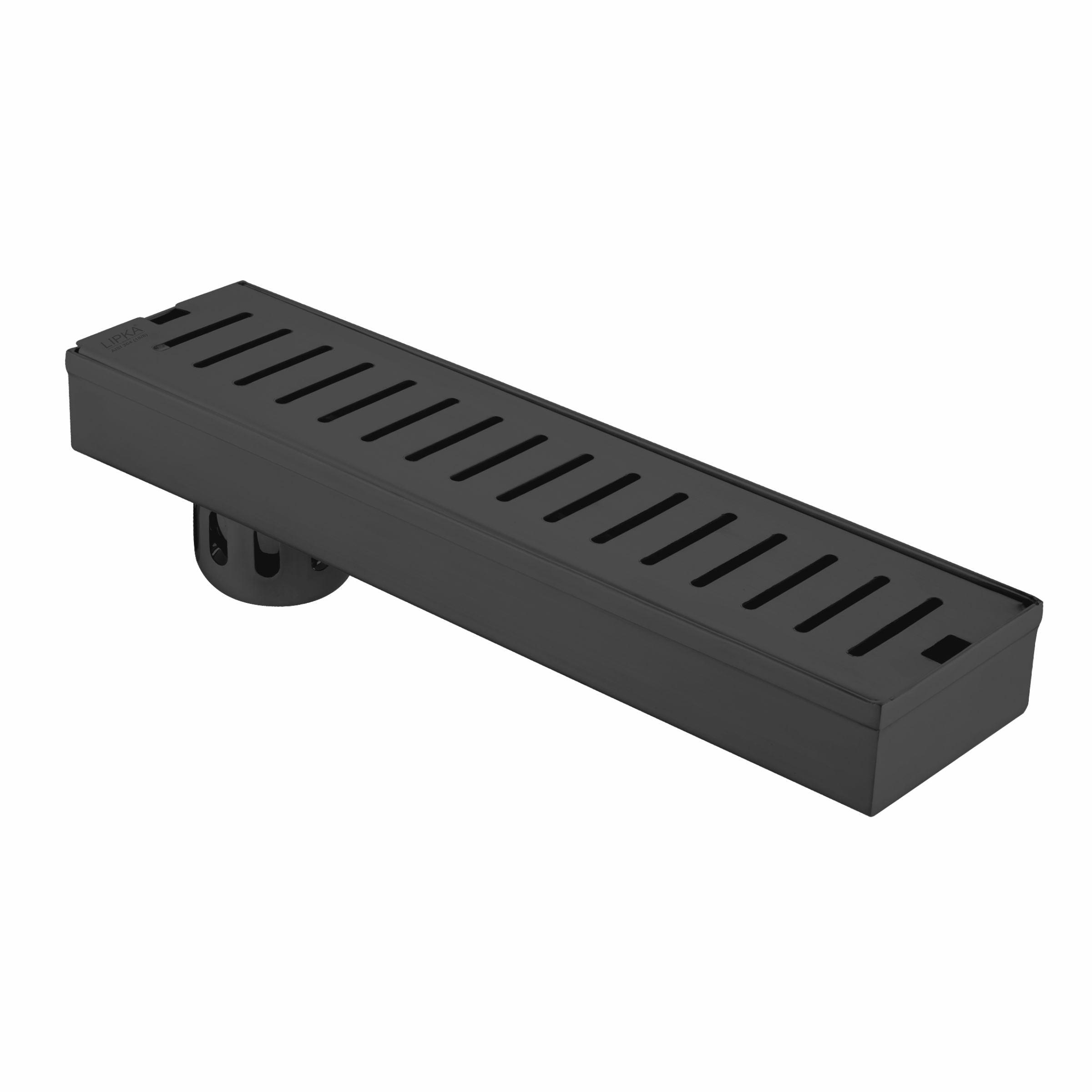 Vertical Shower Drain Channel - Black (18 x 3 Inches) 