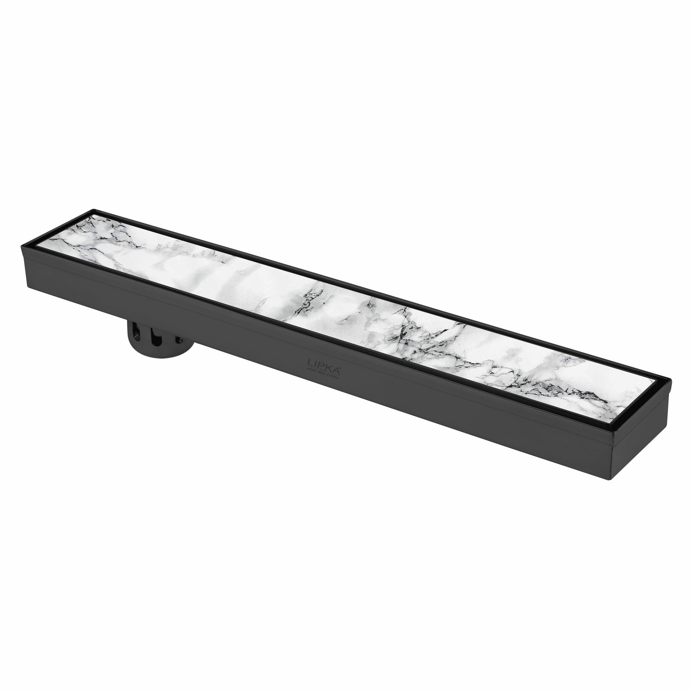 Marble Insert Shower Drain Channel - Black (32 x 3 Inches) 