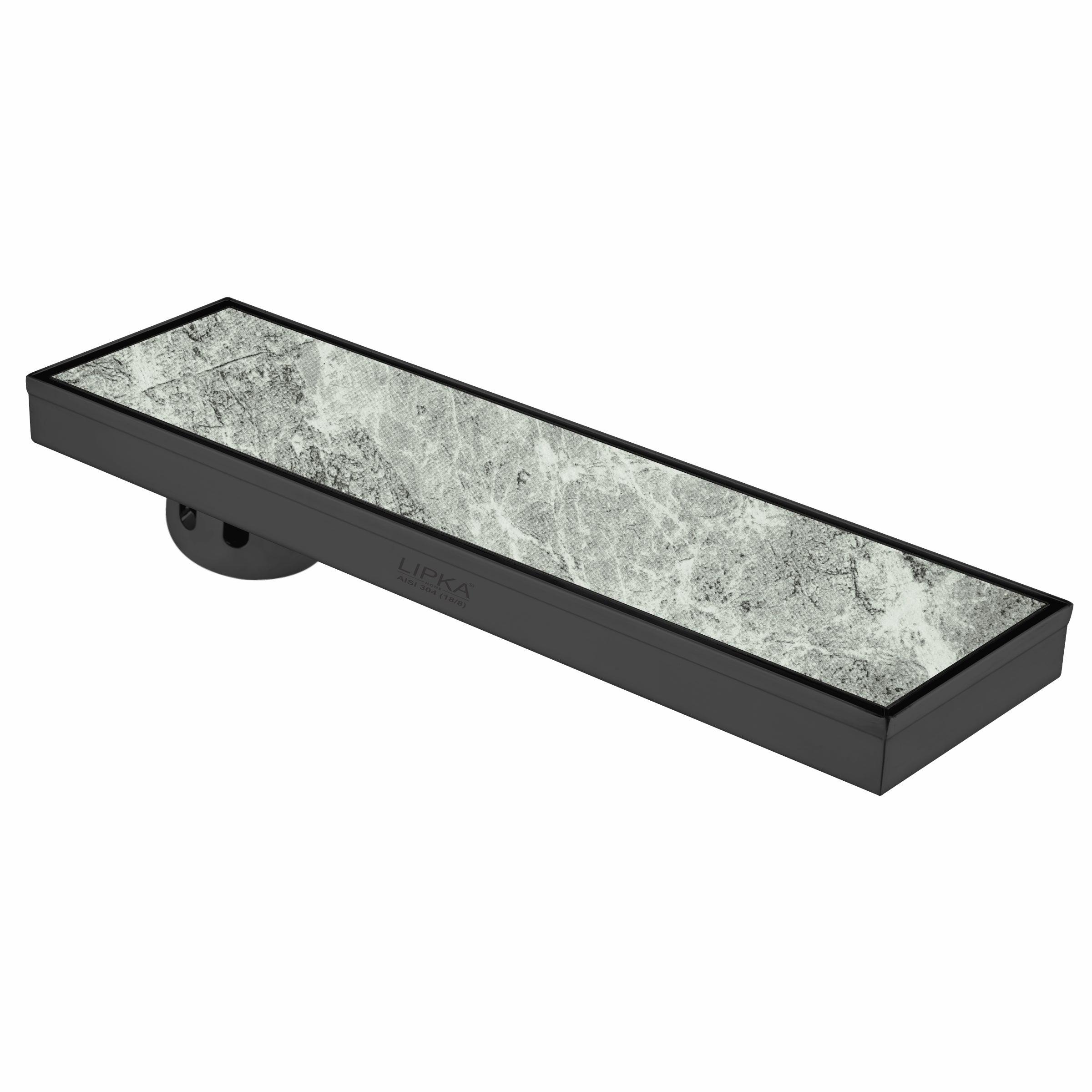 Tile Insert Shower Drain Channel - Black (24 x 5 Inches)