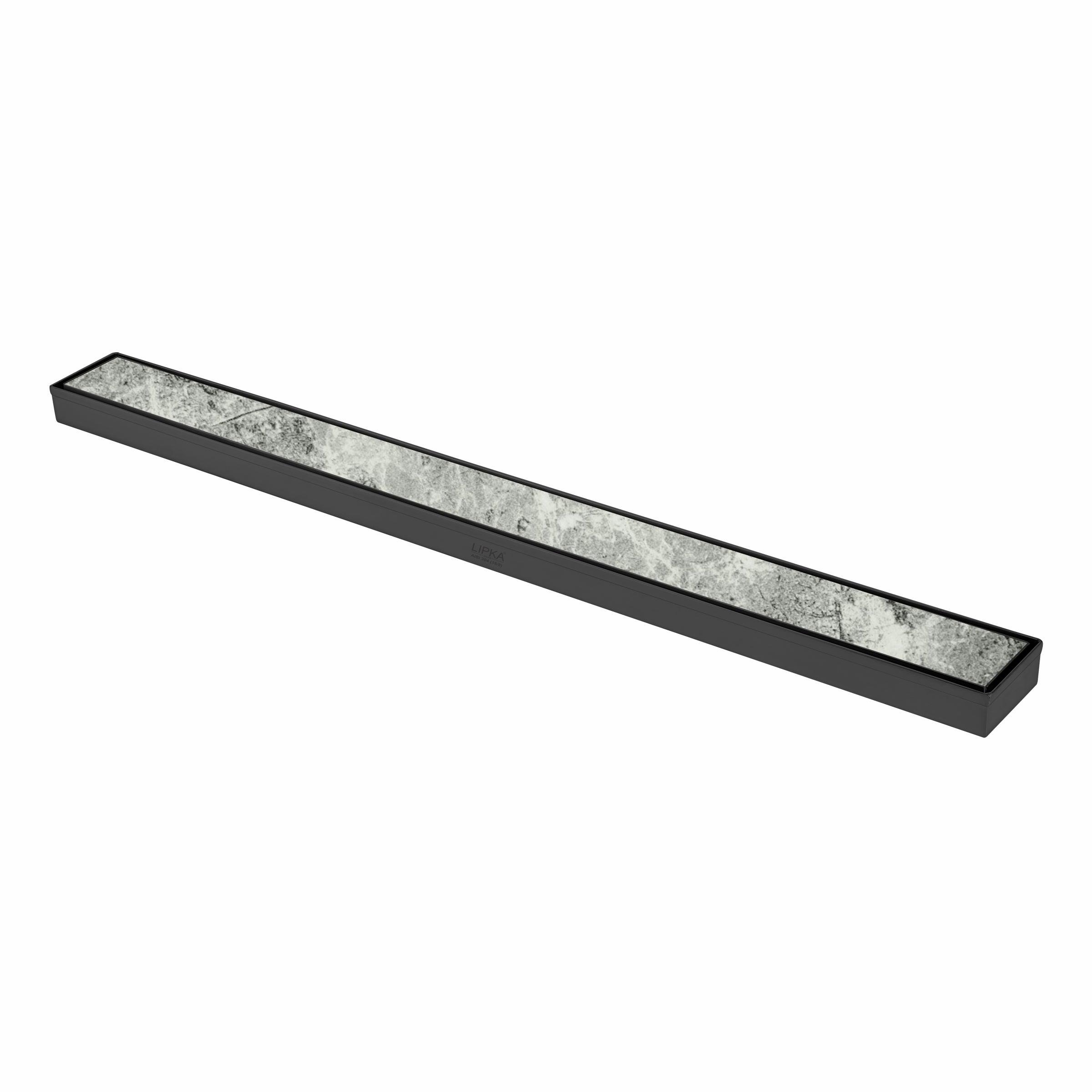 Tile Insert Shower Drain Channel - Black (40 x 2 Inches) 