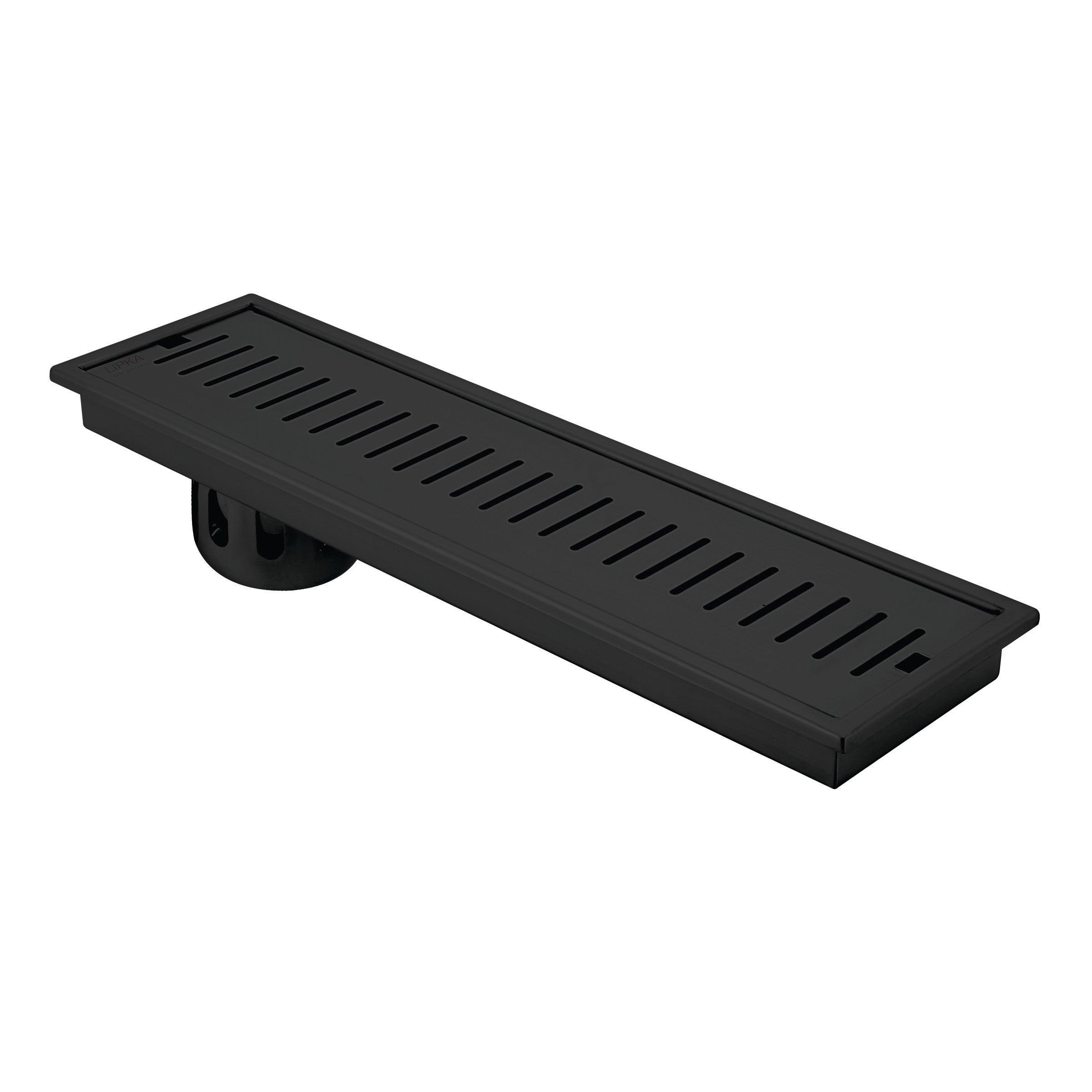 Vertical Shower Drain Channel - Black (48 x 5 Inches)
