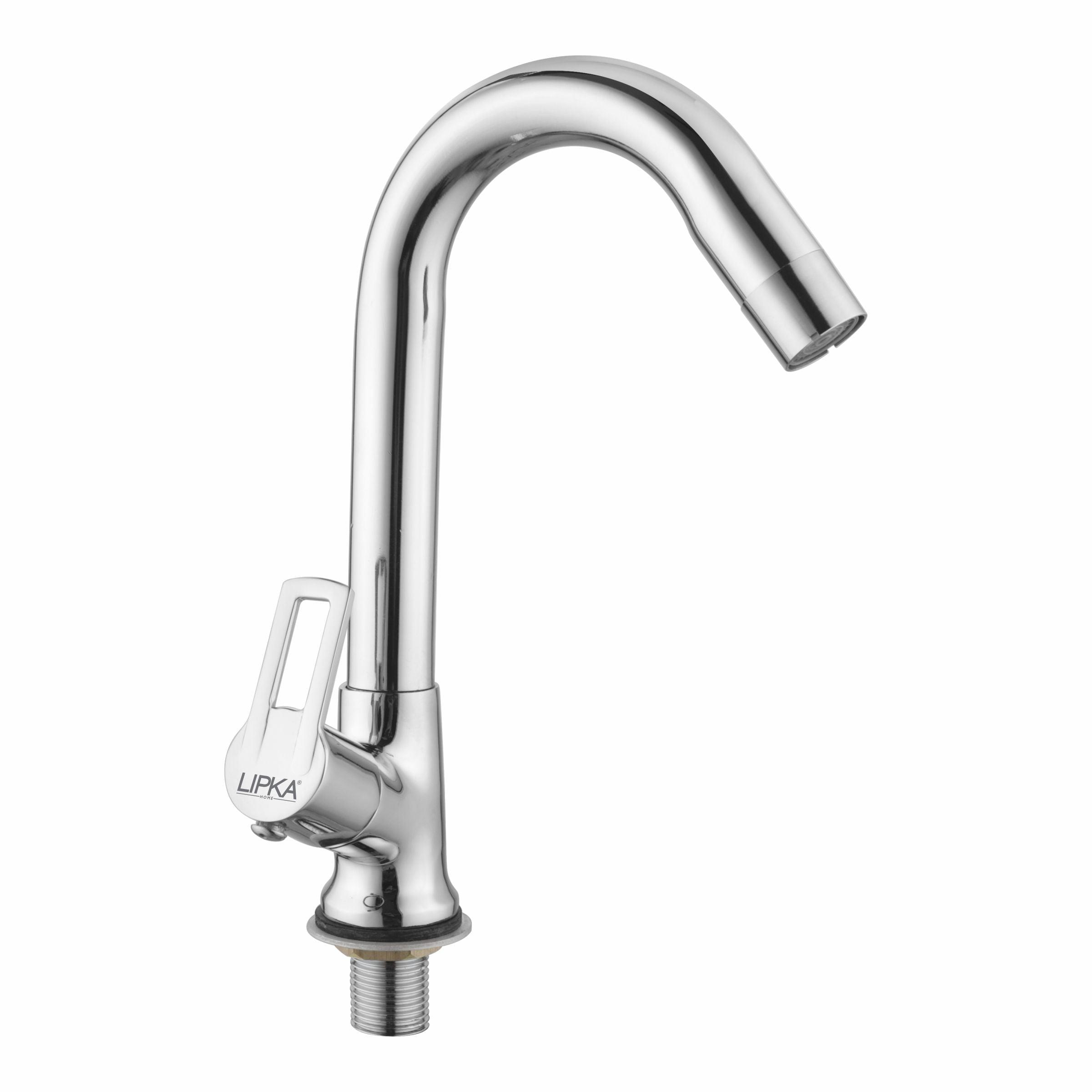 Kube Swan Neck Brass Faucet with Swivel Spout - LIPKA - Lipka Home
