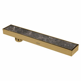 Marble Insert Shower Drain Channel - Yellow Gold (18 x 2 Inches) - LIPKA - Lipka Home