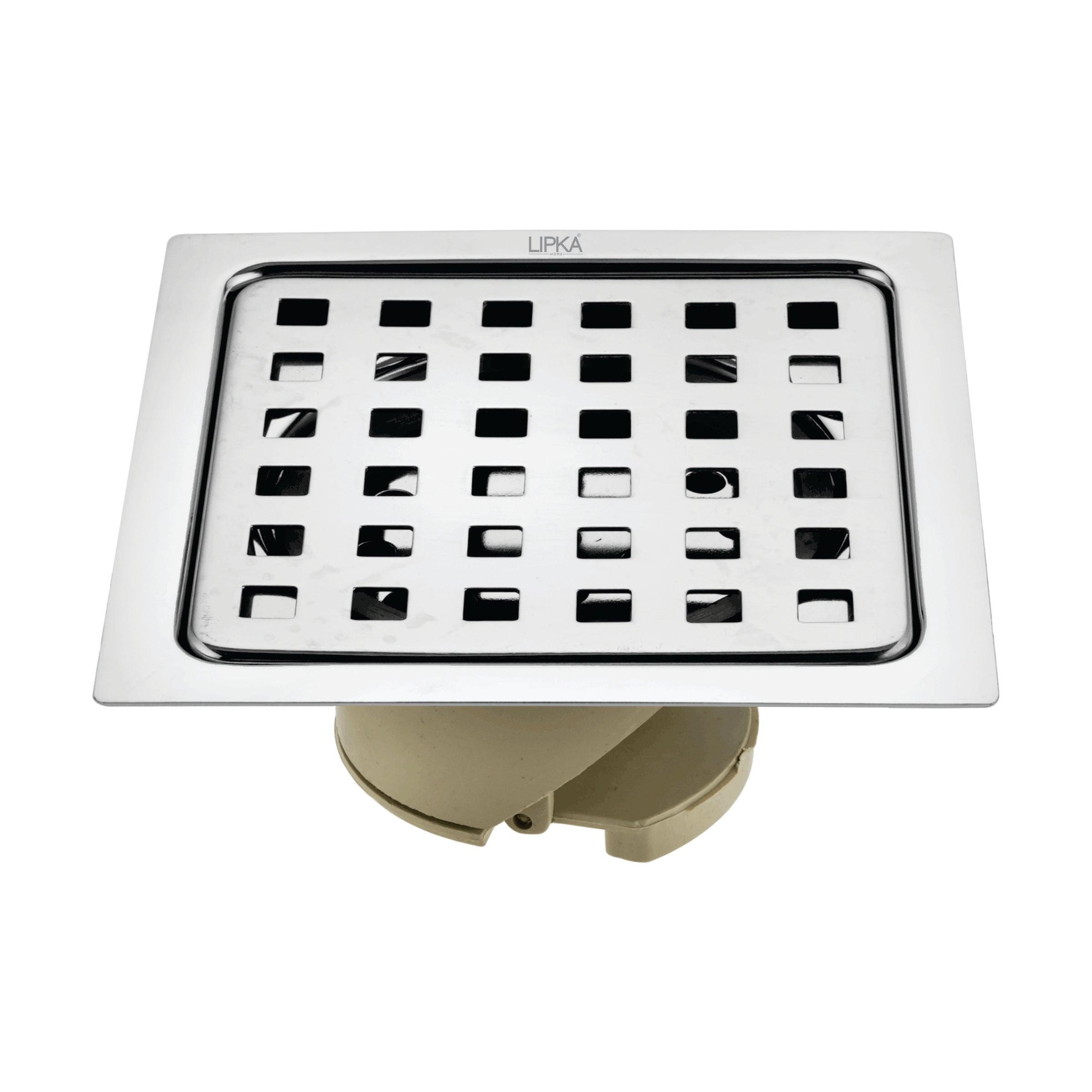 Square Jal Floor Drain (5 x 5 Inches) with Wide PVC Cockroach Trap - LIPKA - Lipka Home