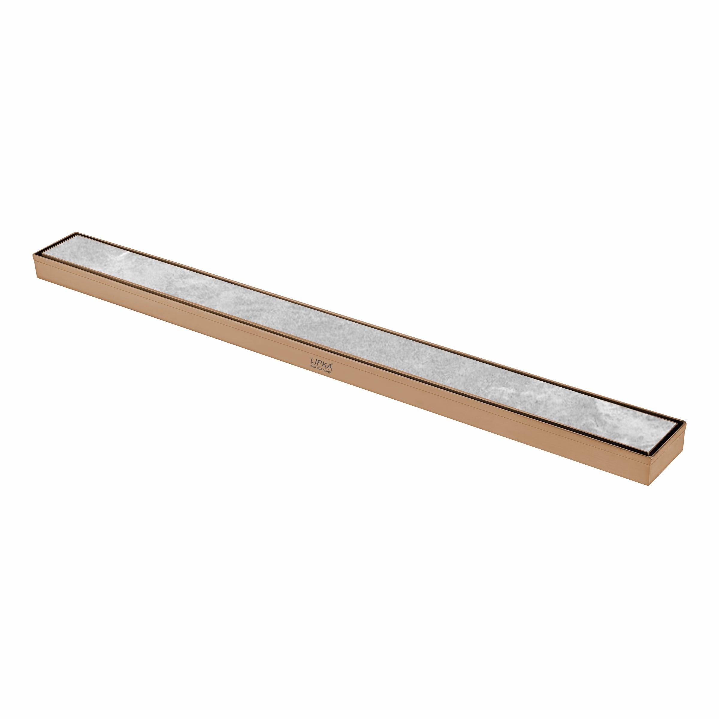 Marble Insert Shower Drain Channel - Antique Copper (36 x 2 Inches) 