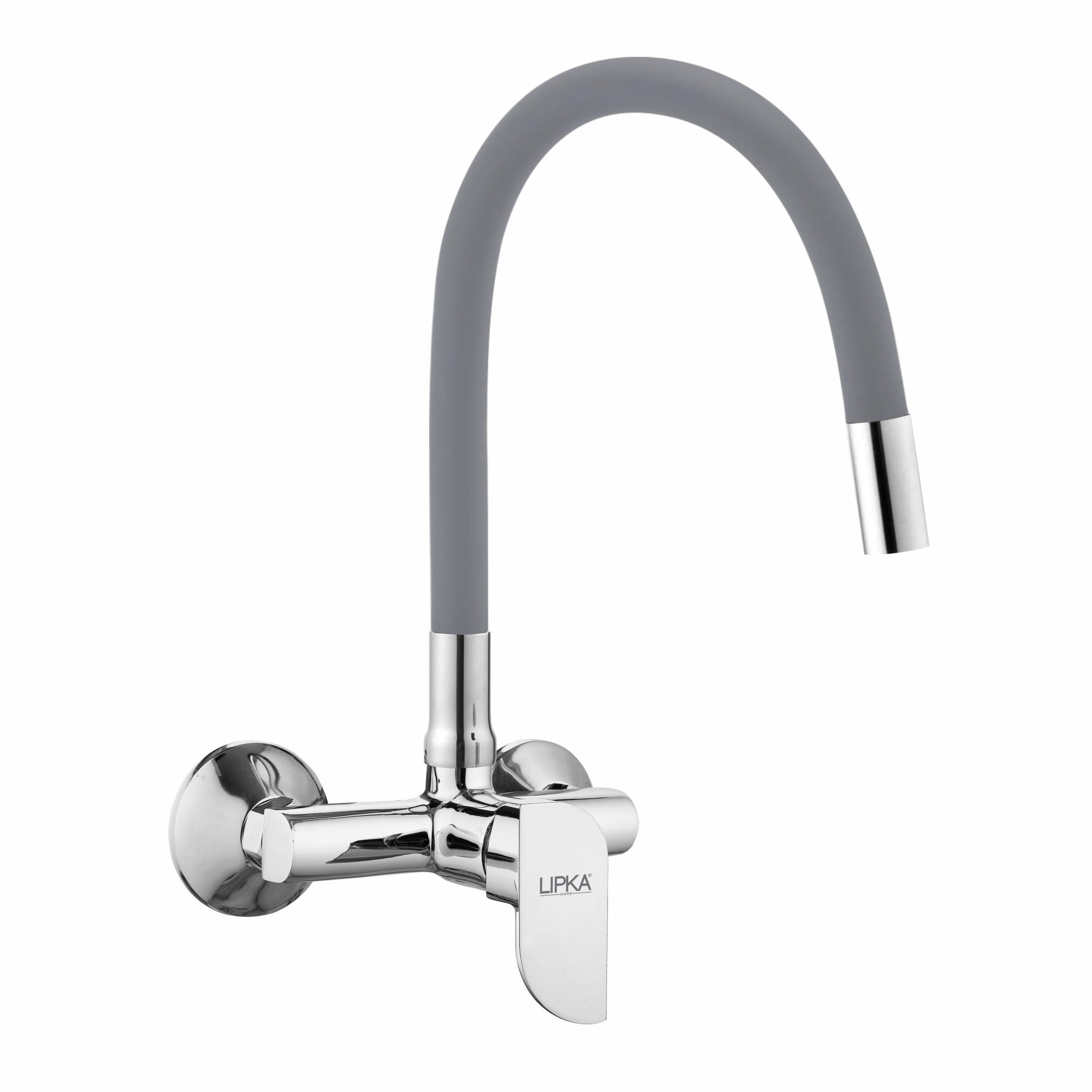 Arise Single Lever Sink Mixer with Grey Flexible Silicone Spout (20 Inches) - LIPKA - Lipka Home