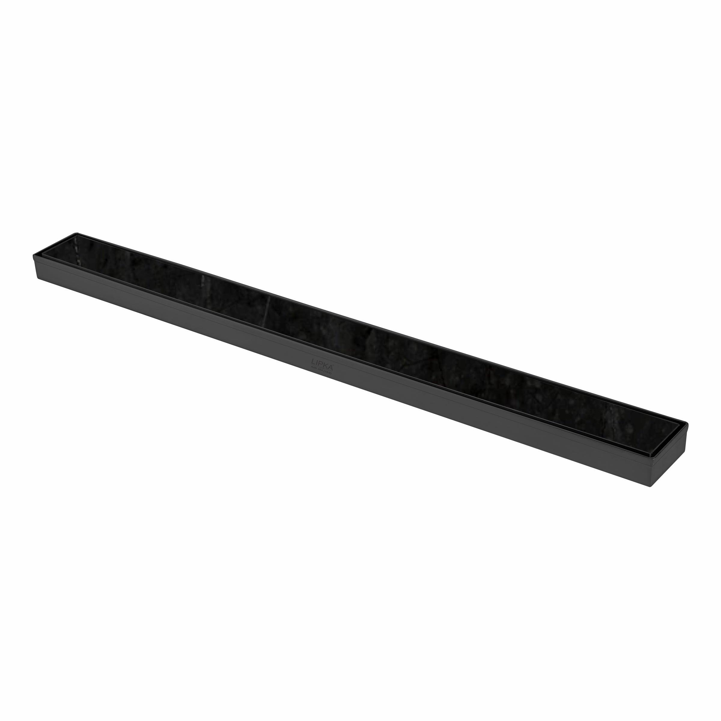 Tile Insert Shower Drain Channel - Black (32 x 2 Inches)