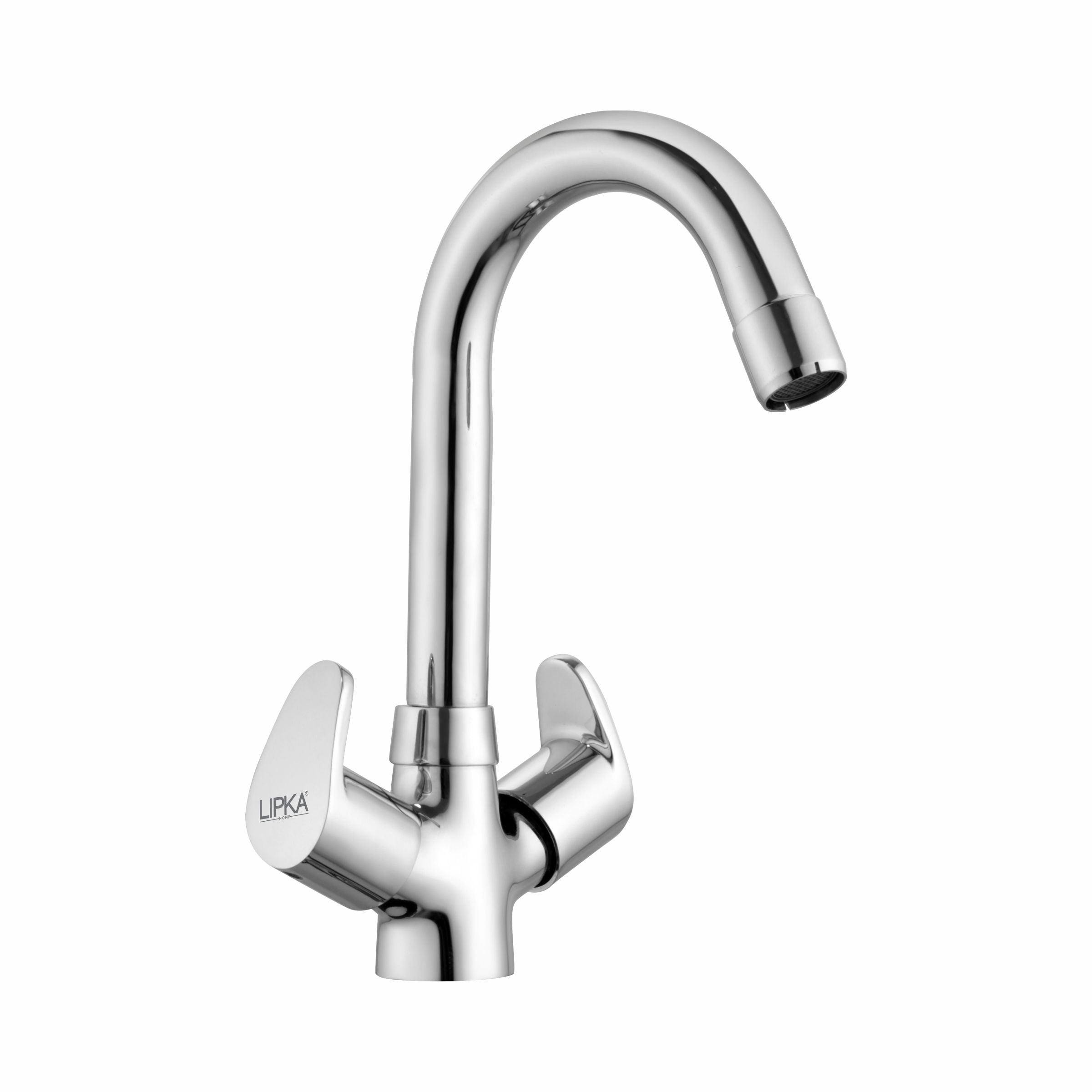 Apple Centre Hole Basin Mixer Brass Faucet with Round Swivel Spout (12 Inches) - LIPKA - Lipka Home