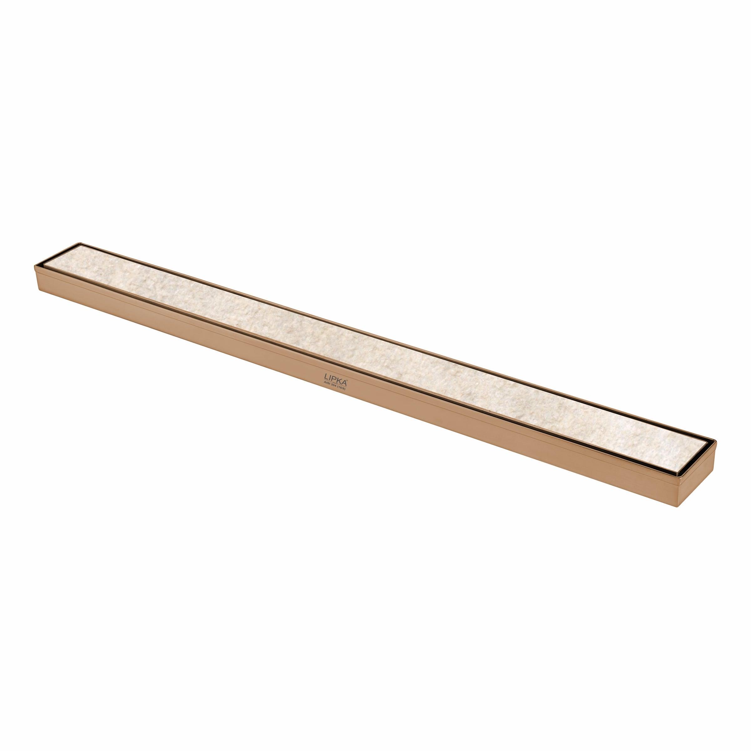 Marble Insert Shower Drain Channel - Antique Copper (40 x 2 Inches)