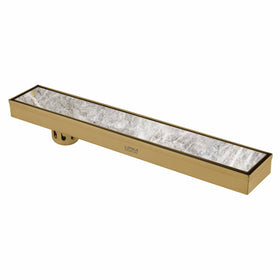 Marble Insert Shower Drain Channel - Yellow Gold (24 x 2 Inches) - LIPKA - Lipka Home