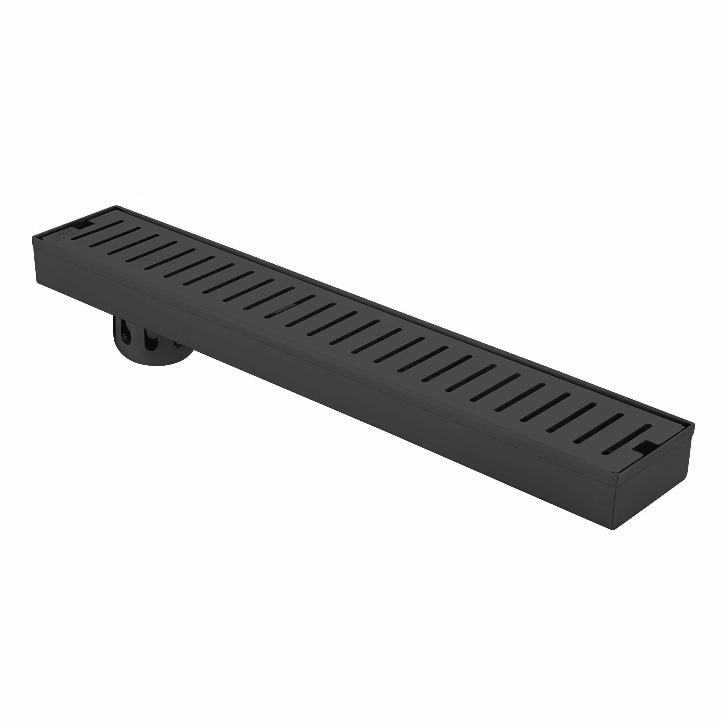 Vertical Shower Drain Channel - Black (40 x 3 Inches)