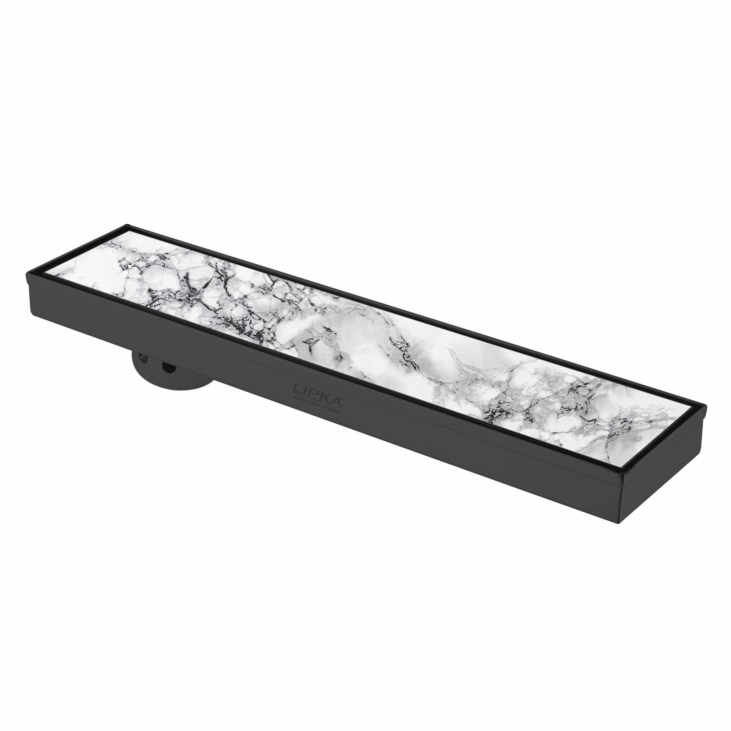 Marble Insert Shower Drain Channel - Black (32 x 4 Inches) - LIPKA - Lipka Home