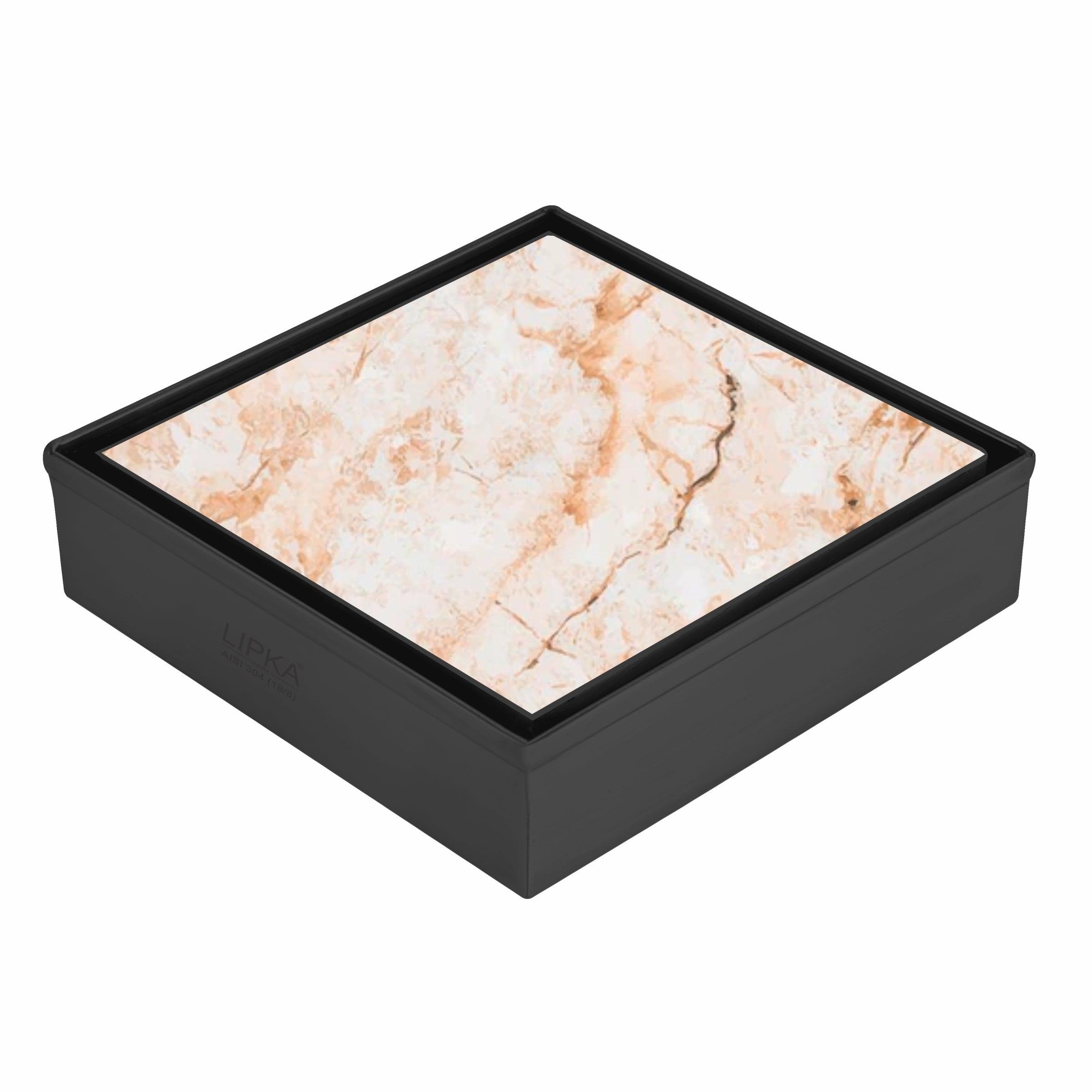 Tile Insert Square Floor Drain - Black (6 x 6 Inches) 