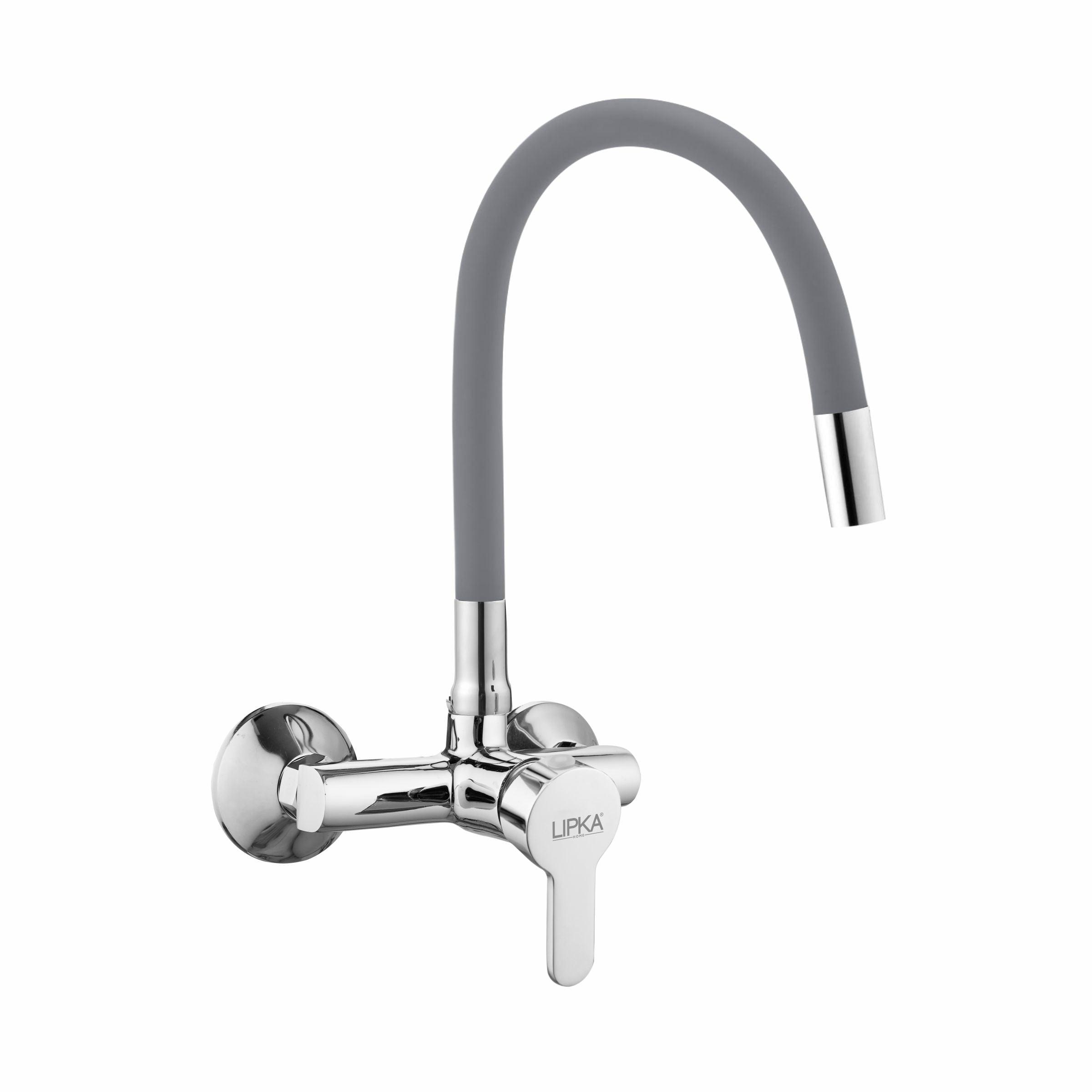 Kyron Single Lever Sink Mixer with Grey Flexible Silicone Spout (20 Inches) - LIPKA - Lipka Home