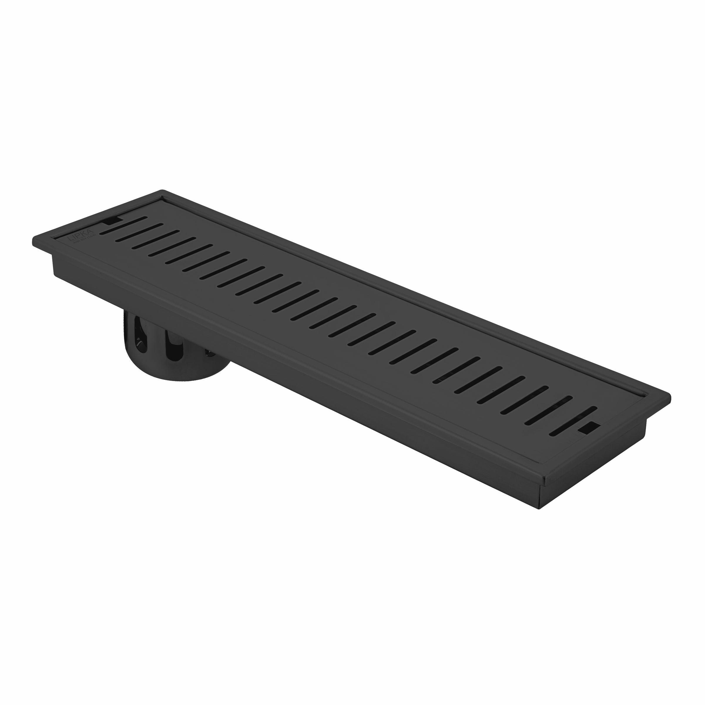 Vertical Shower Drain Channel - Black (36 x 4 Inches)