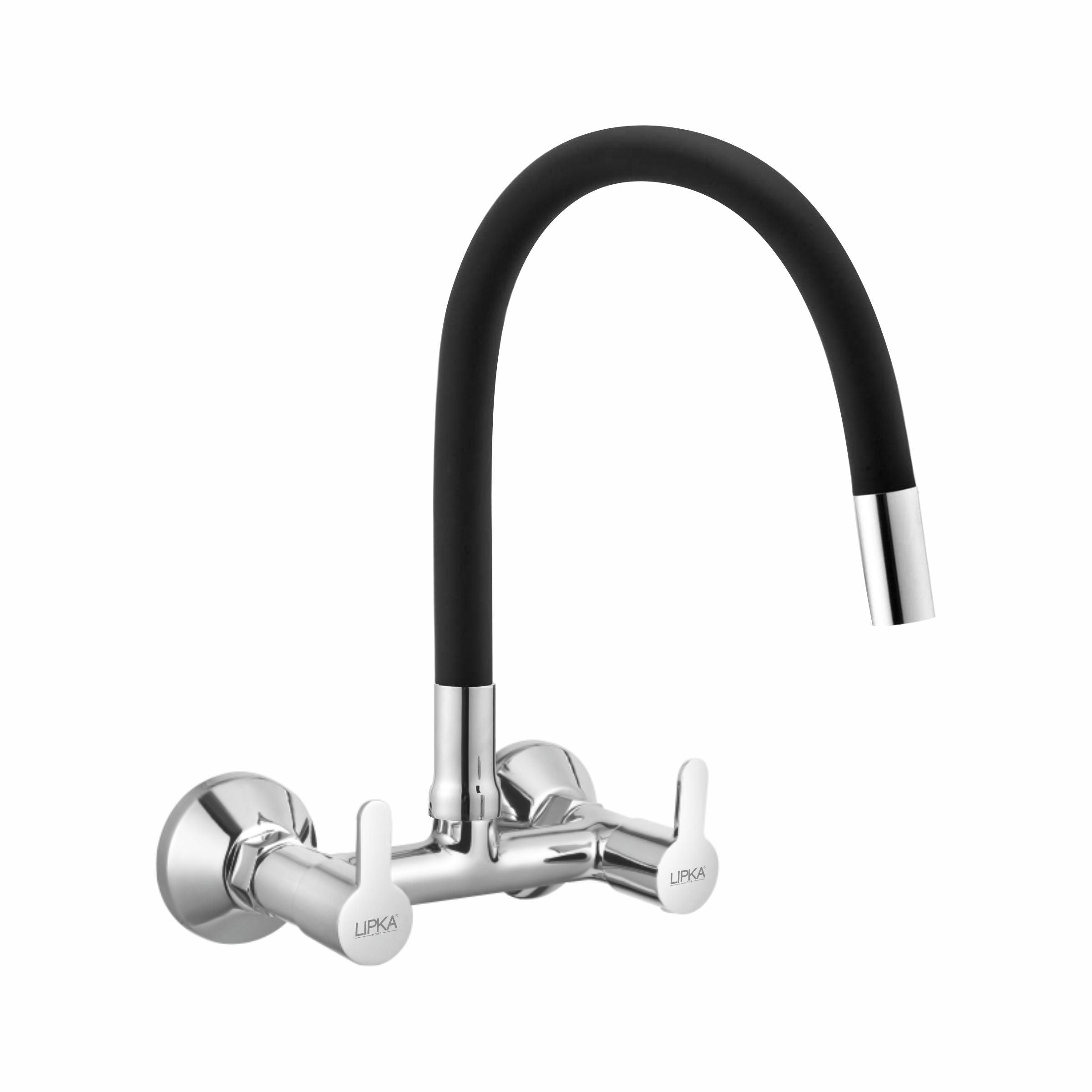 Fusion Sink Mixer Brass Faucet with Flexible Silicone Spout (Black) - LIPKA - Lipka Home