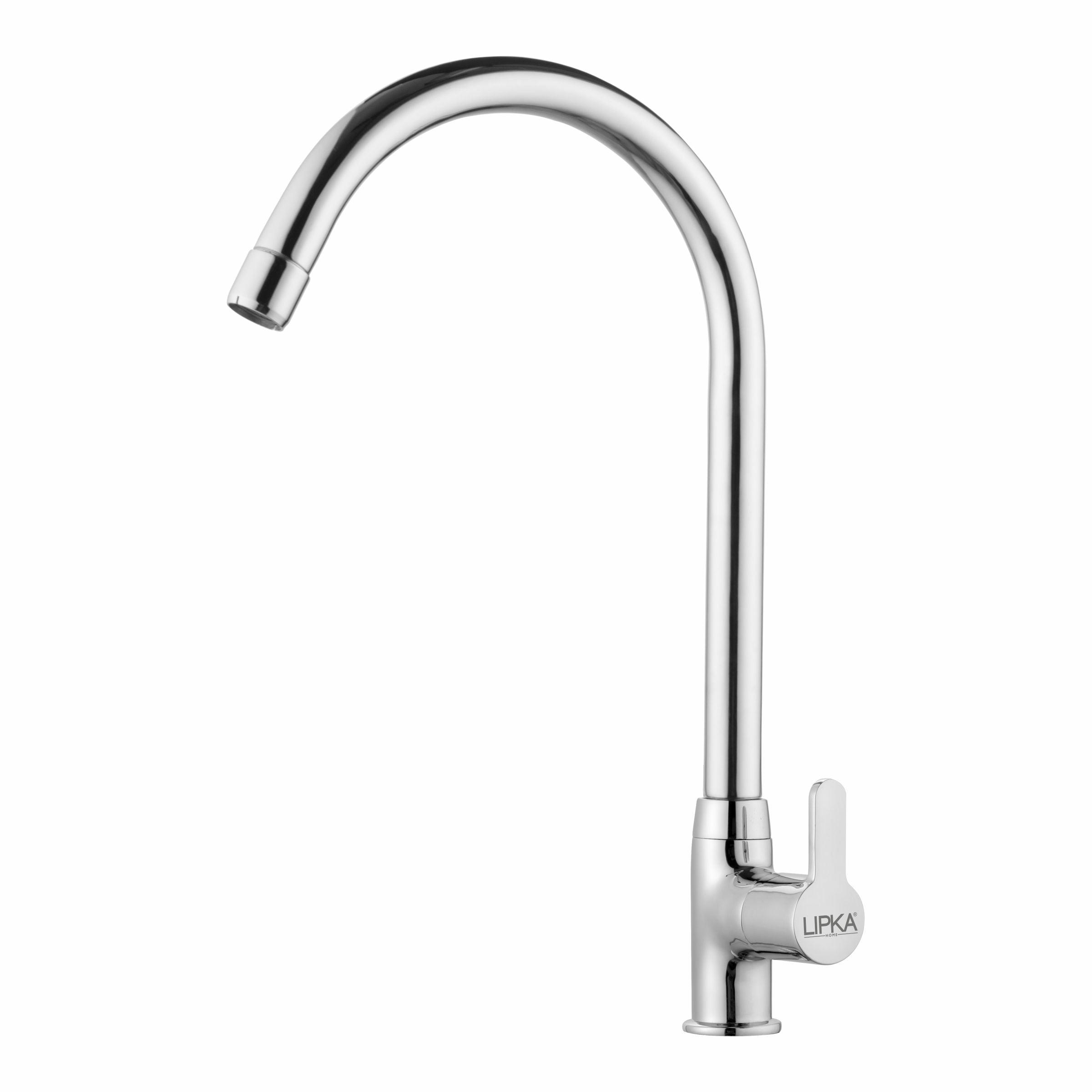 Fusion Swan Neck Brass Faucet with Round Swivel Spout (20 Inches) - LIPKA - Lipka Home