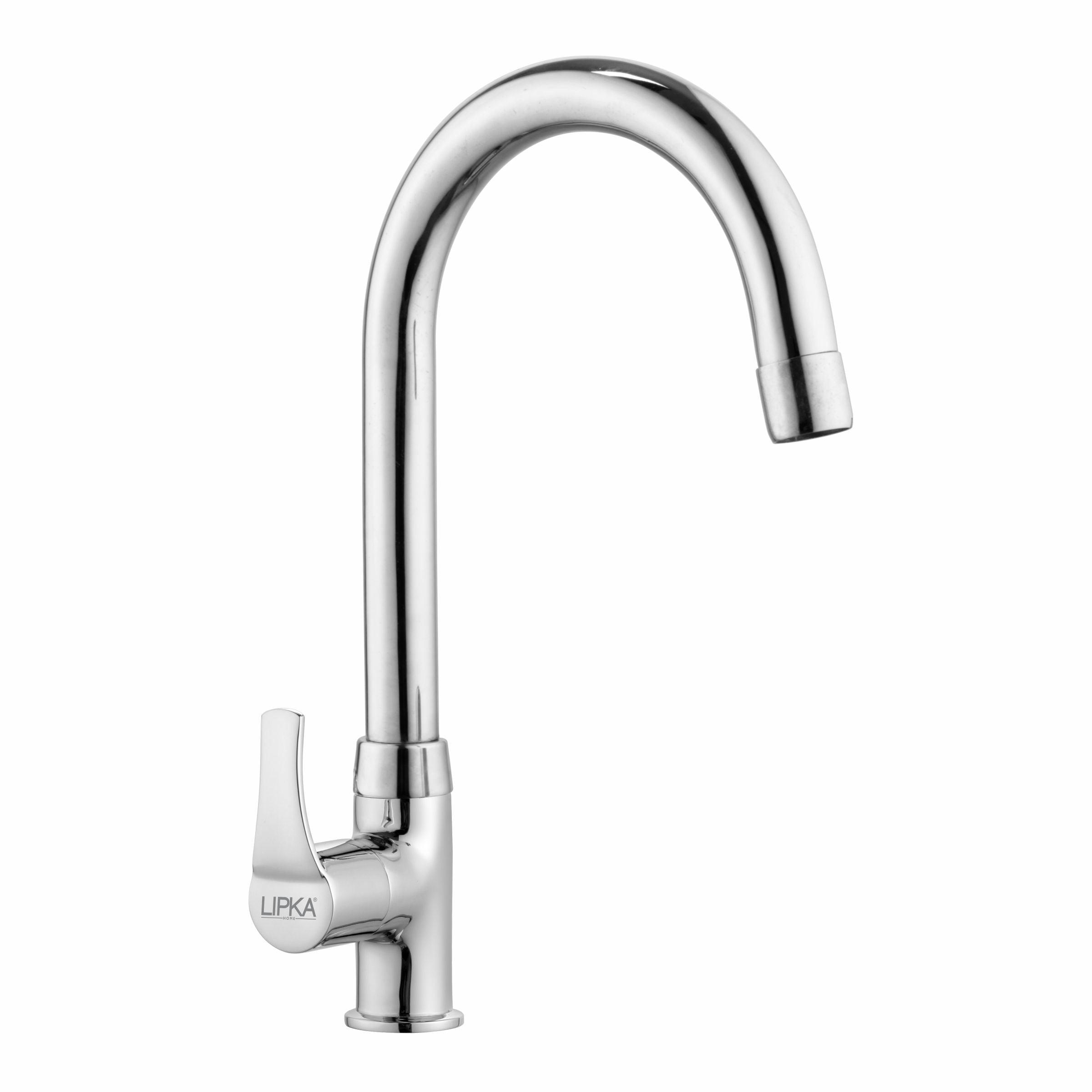 Coral Swan Neck Brass Faucet with Round Swivel Spout (15 Inches) - LIPKA - Lipka Home