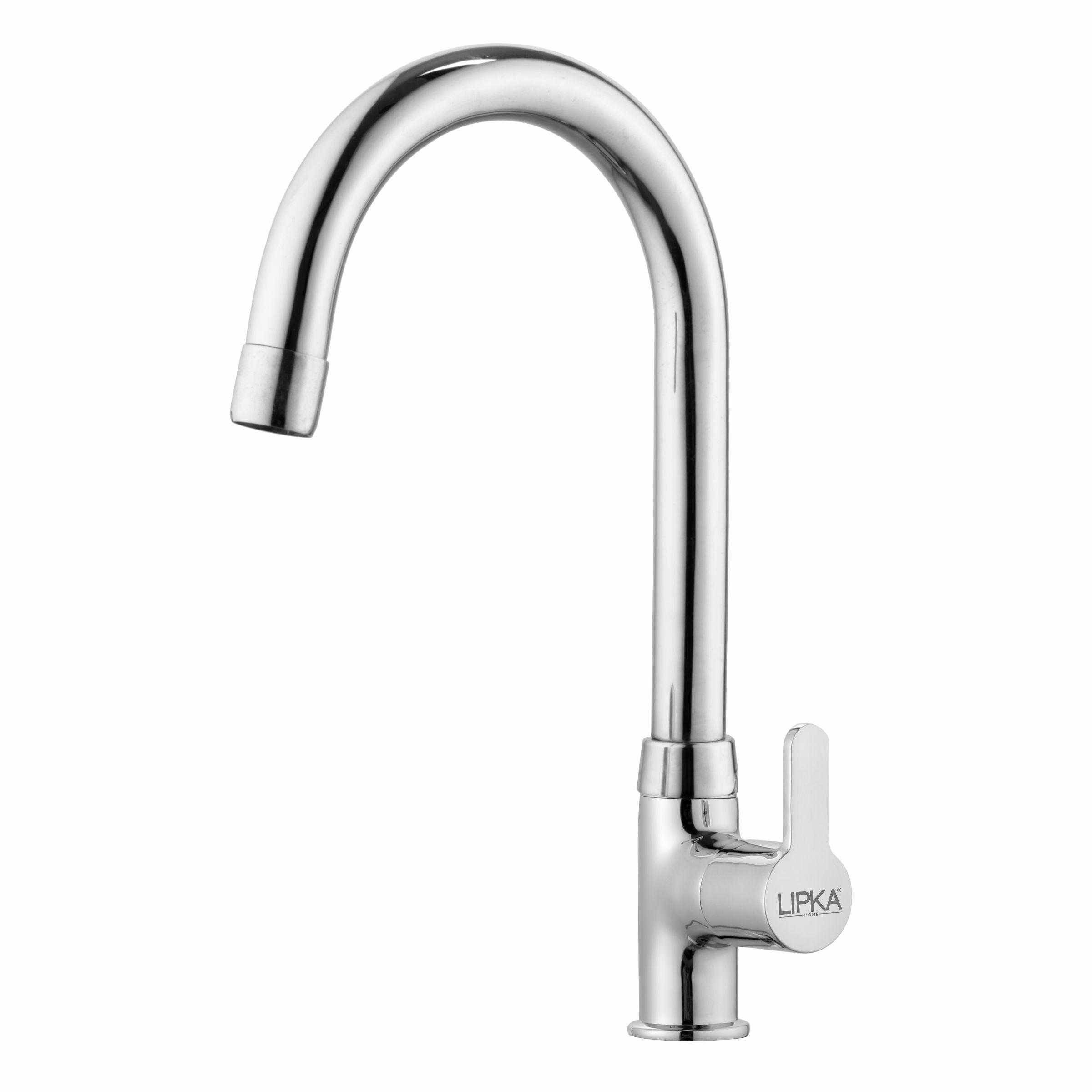 Fusion Swan Neck Brass Faucet with Round Swivel Spout (15 Inches) - LIPKA - Lipka Home