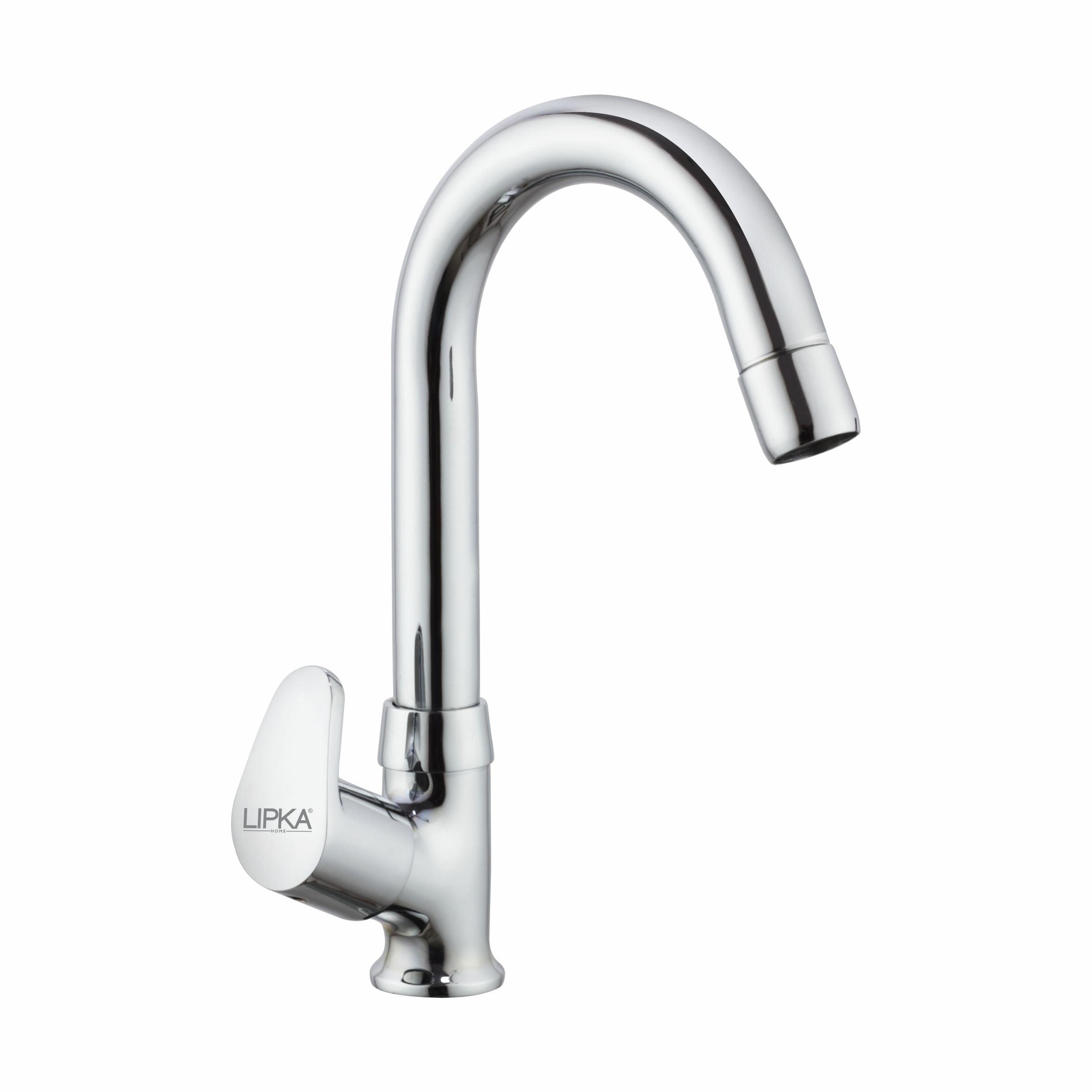 Apple Swan Neck Brass Faucet with Round Swivel Spout (12 Inches) - LIPKA - Lipka Home