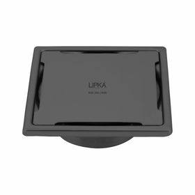 Yellow Exclusive Square Floor Drain in Black PVD Coating (5 x 5 Inches) with Cockroach Trap - LIPKA - Lipka Home