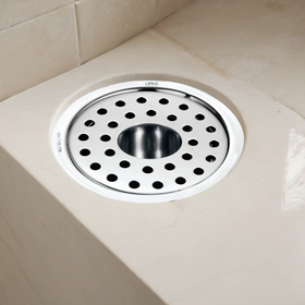 Eon Round Floor Drain with Plain Jali & Hole (5 inches) - LIPKA - Lipka Home