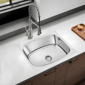 Round Single Bowl Kitchen Sink (24 x 18 x 9 Inches) - LIPKA - Lipka Home