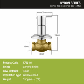 Kyron Concealed Stop Valve (15mm) Brass Faucet - LIPKA - Lipka Home