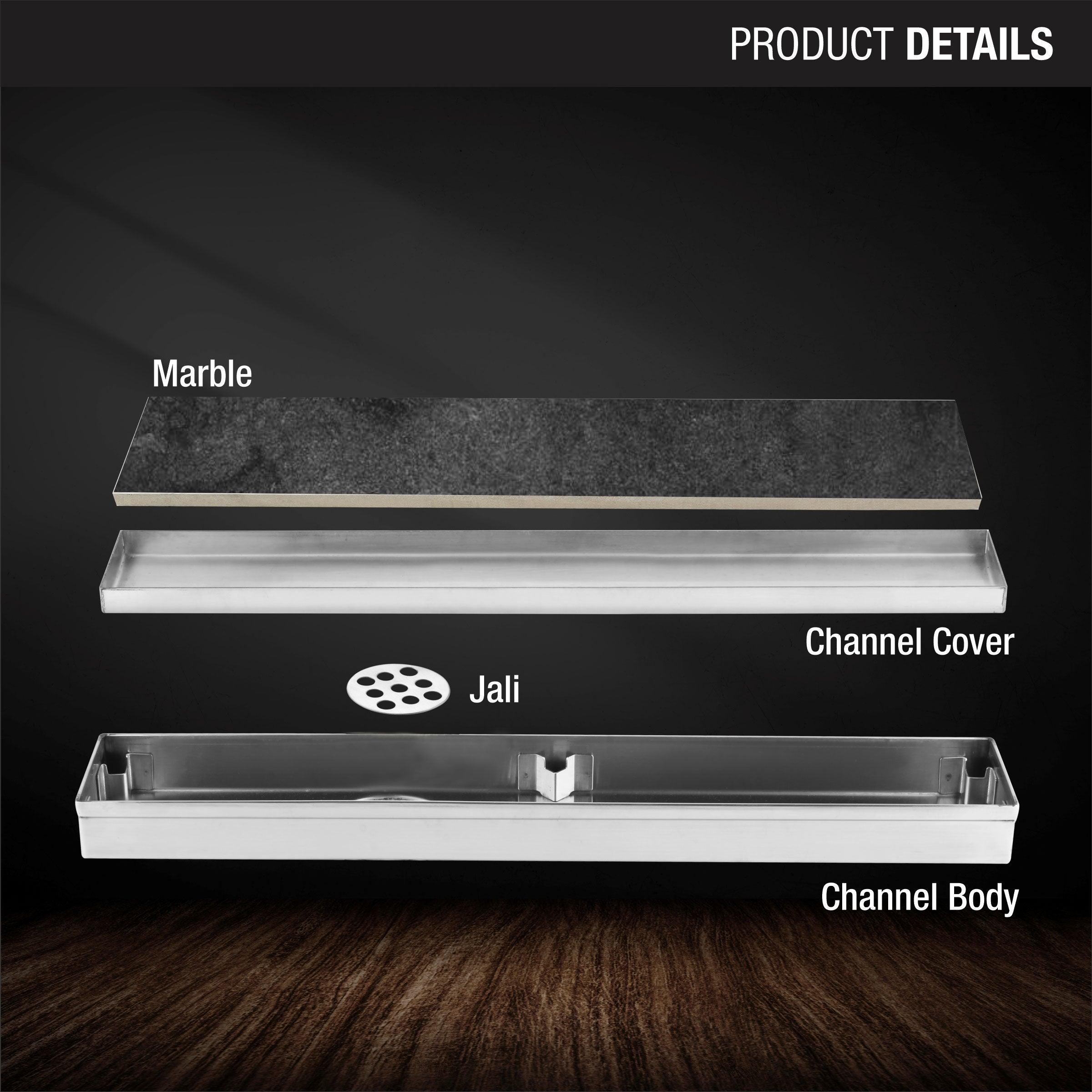 Marble Insert Shower Drain Channel (24 x 2 Inches) product details