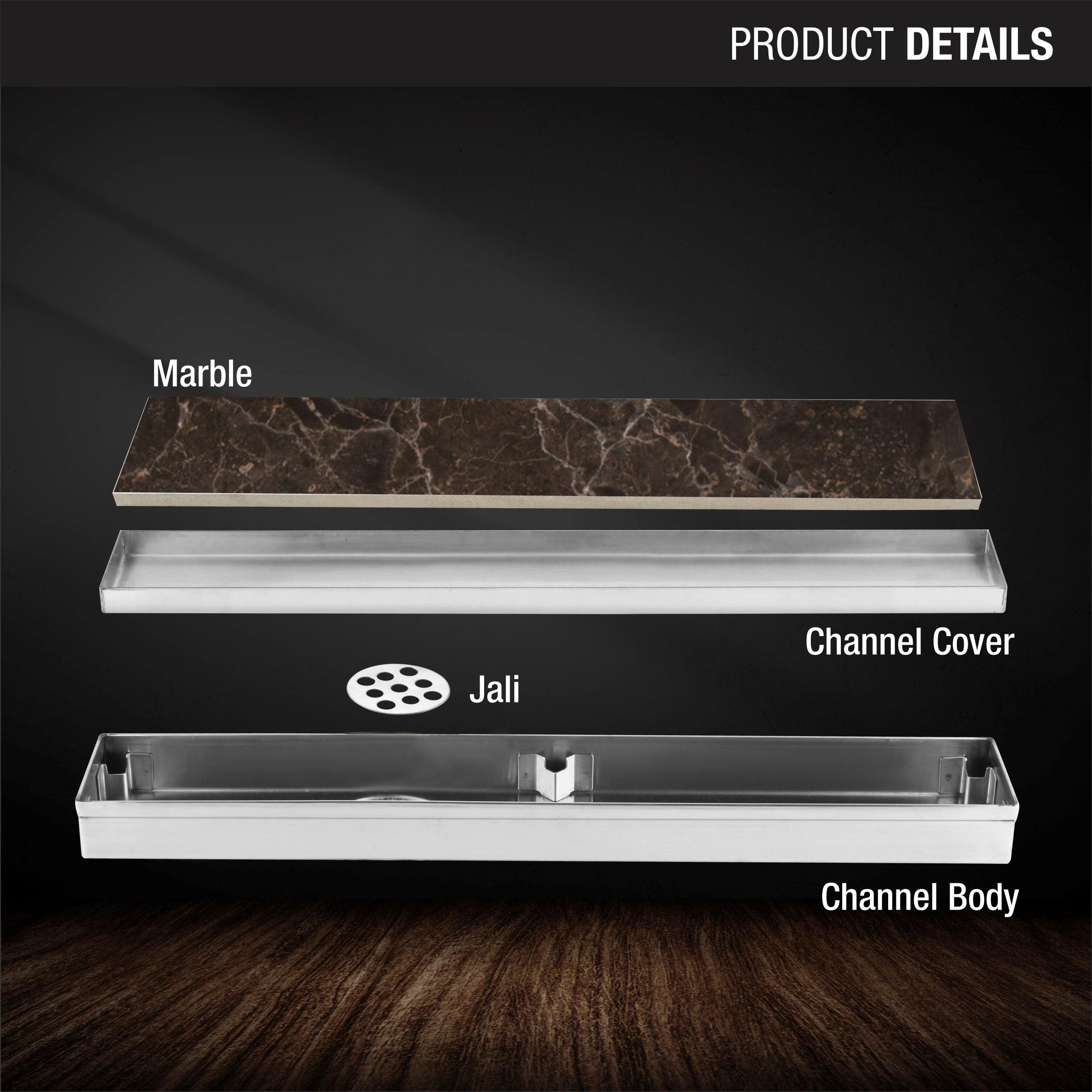 Marble Insert Shower Drain Channel (36 x 2 Inches) product details