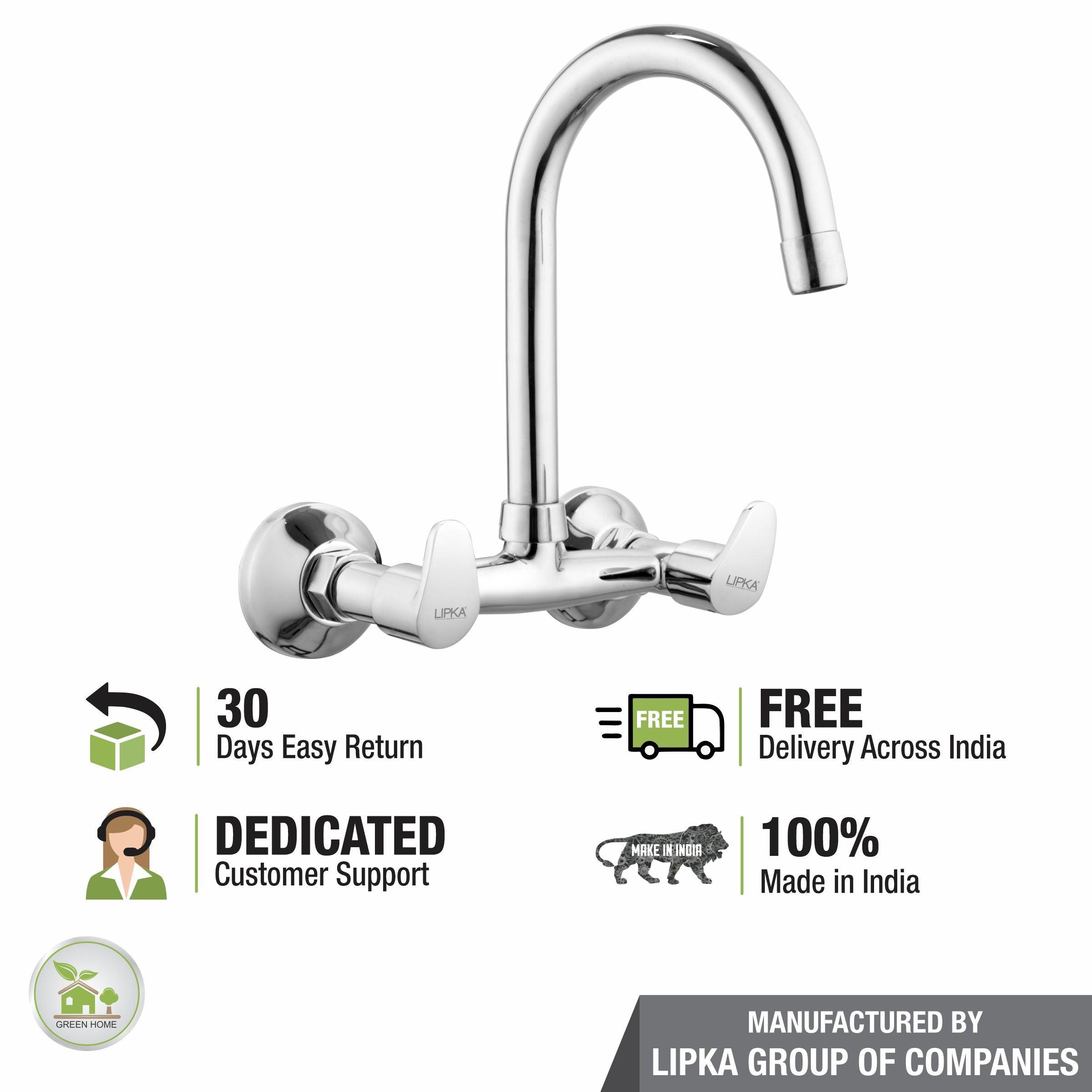 Apple Sink Mixer Brass Faucet with Round Swivel Spout (15 Inches) - LIPKA - Lipka Home