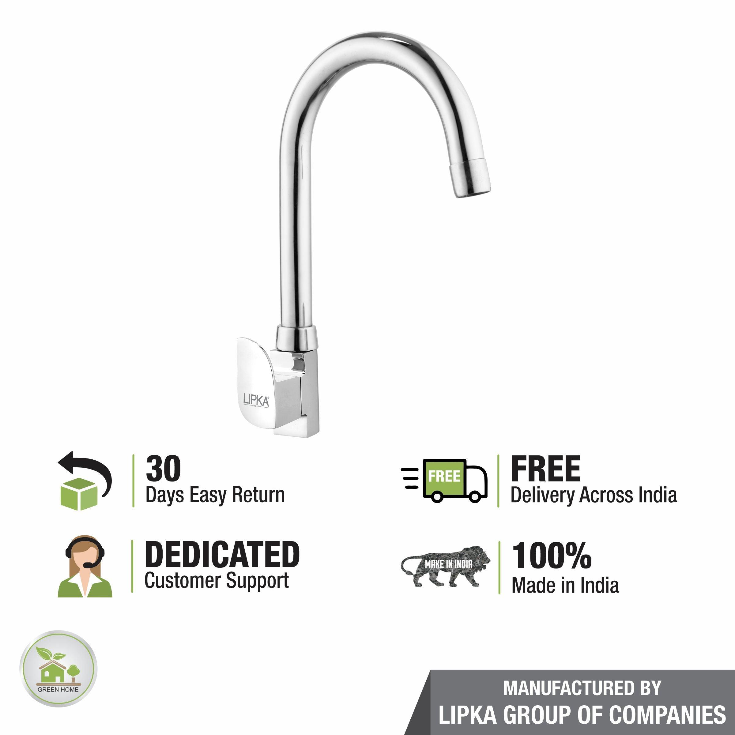 Arise Swan Neck Brass Faucet with Round Swivel Spout (15 Inches) - LIPKA - Lipka Home