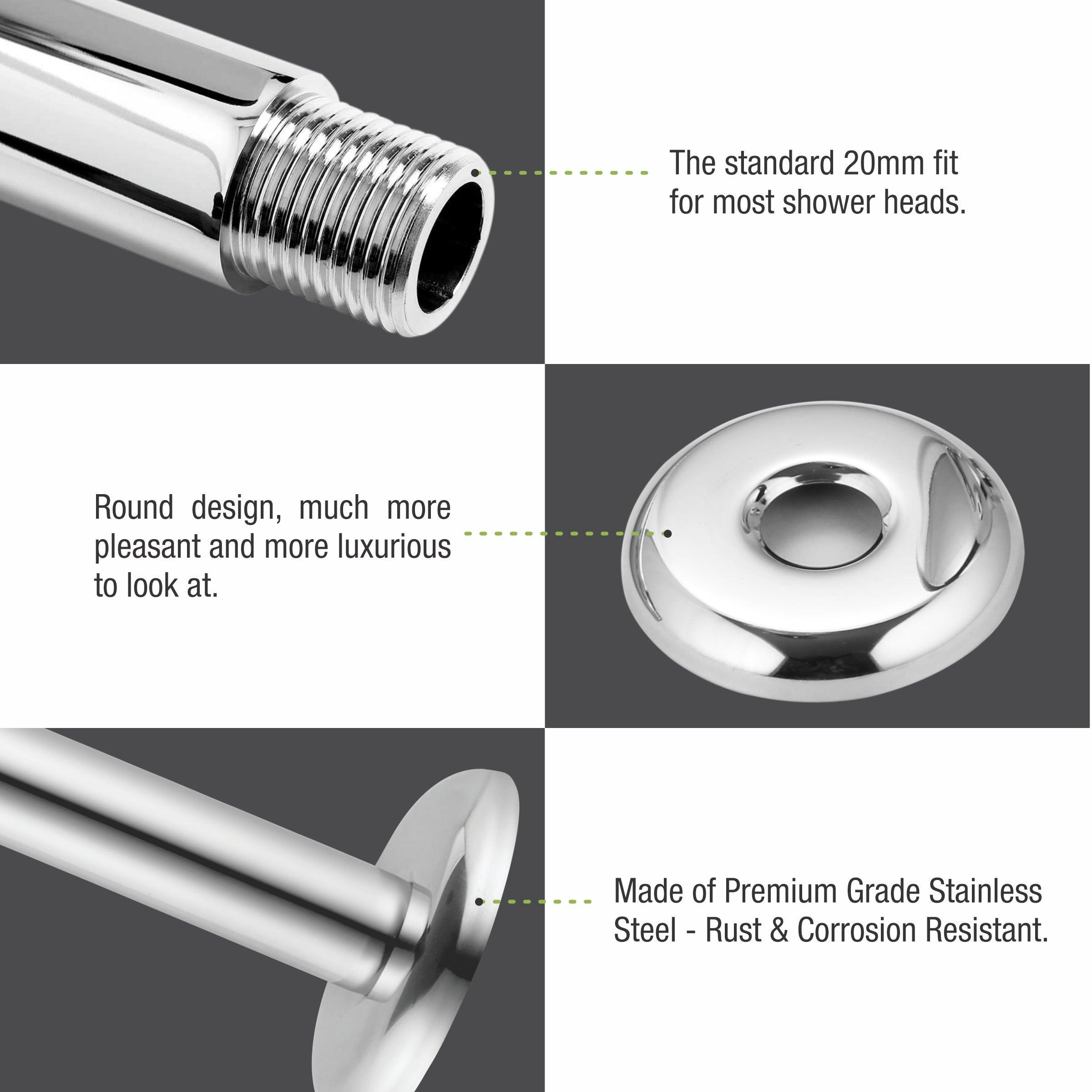 Ceiling Round Shower Arm (12 Inches) features