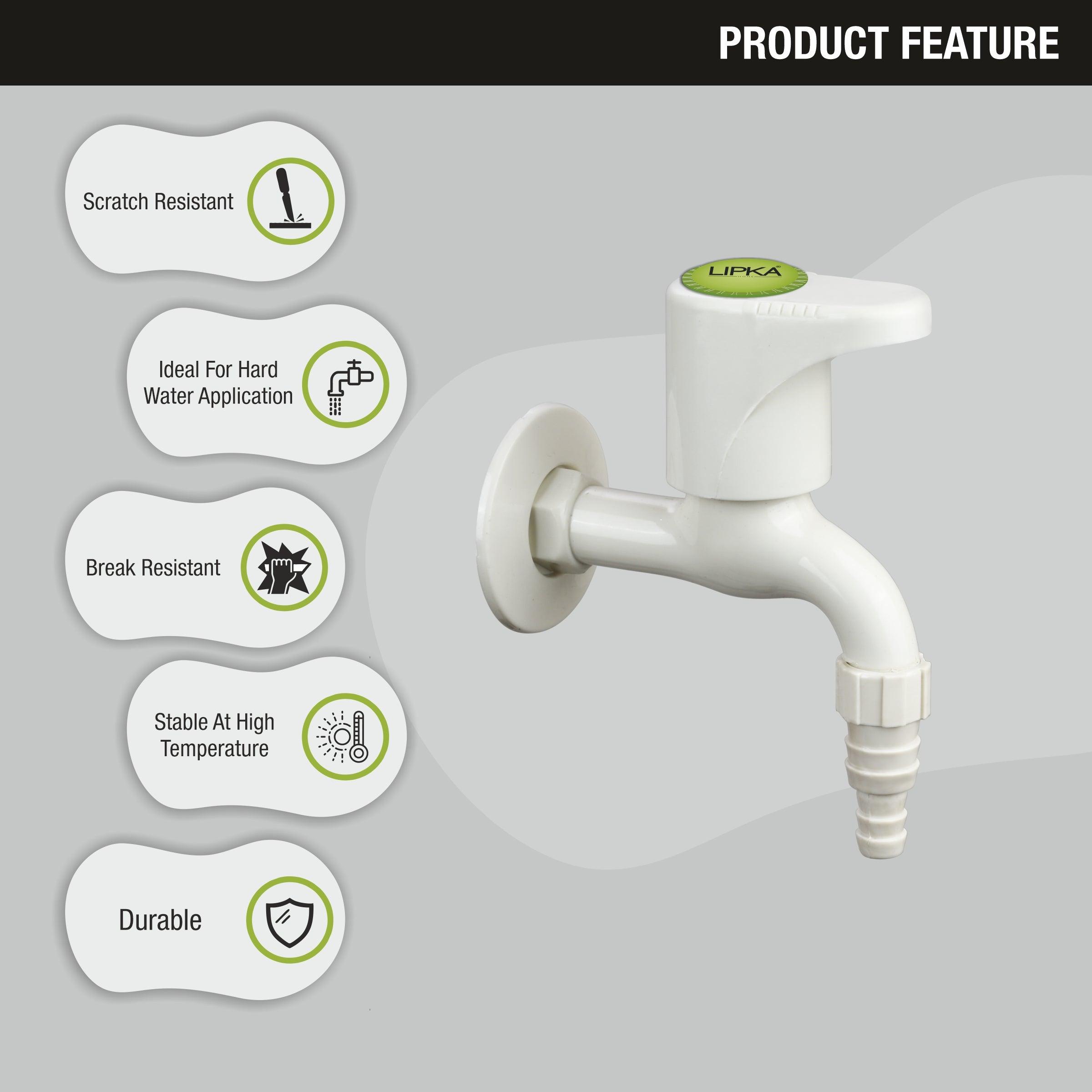 Designo Nozzle Bib Tap PTMT Faucet features