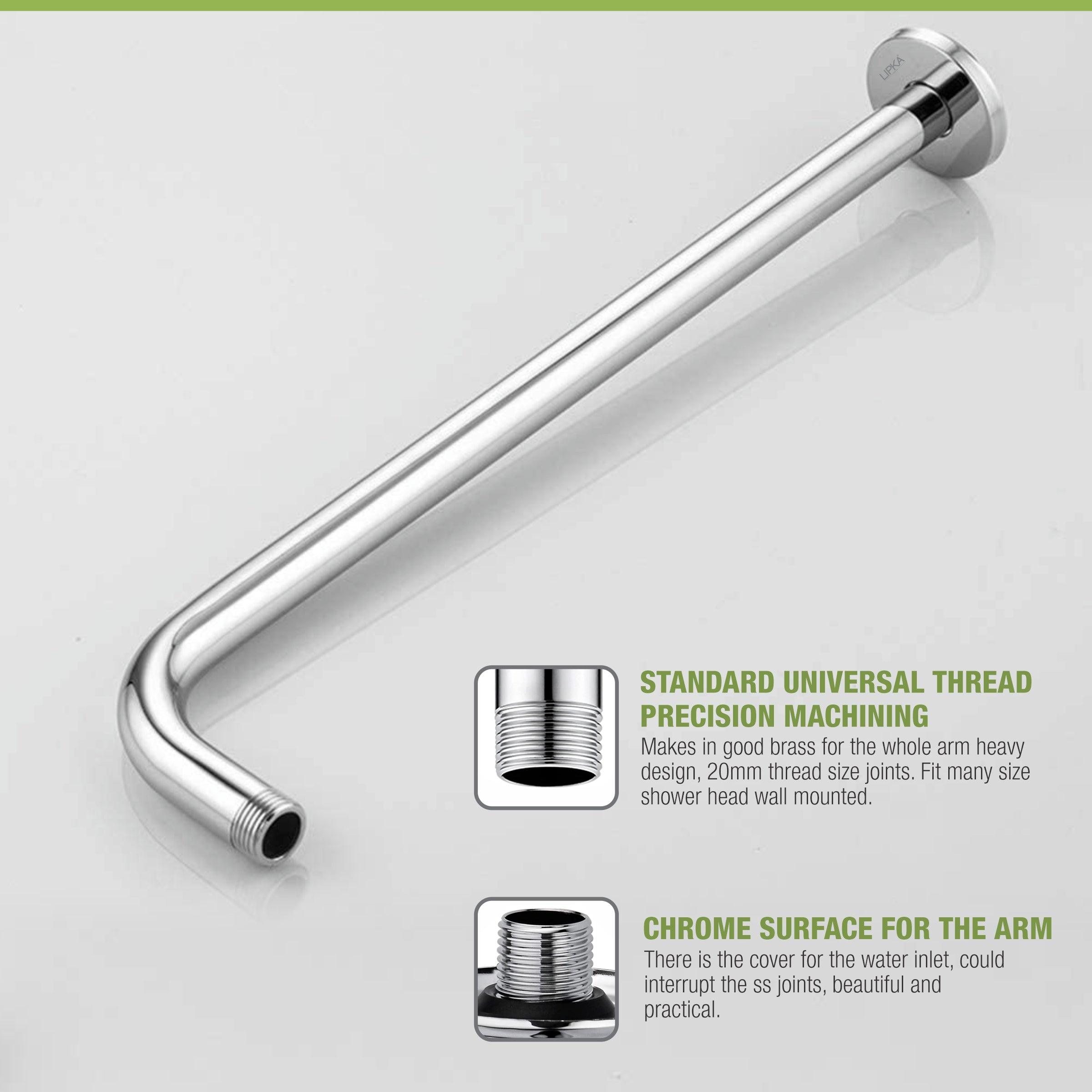 Full Bend Round Shower Arm (12 Inches) features
