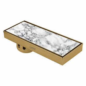 Marble Insert Shower Drain Channel - Yellow Gold (12 x 5 Inches) - LIPKA - Lipka Home