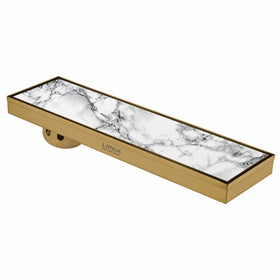 Marble Insert Shower Drain Channel - Yellow Gold (24 x 5 Inches) - LIPKA - Lipka Home